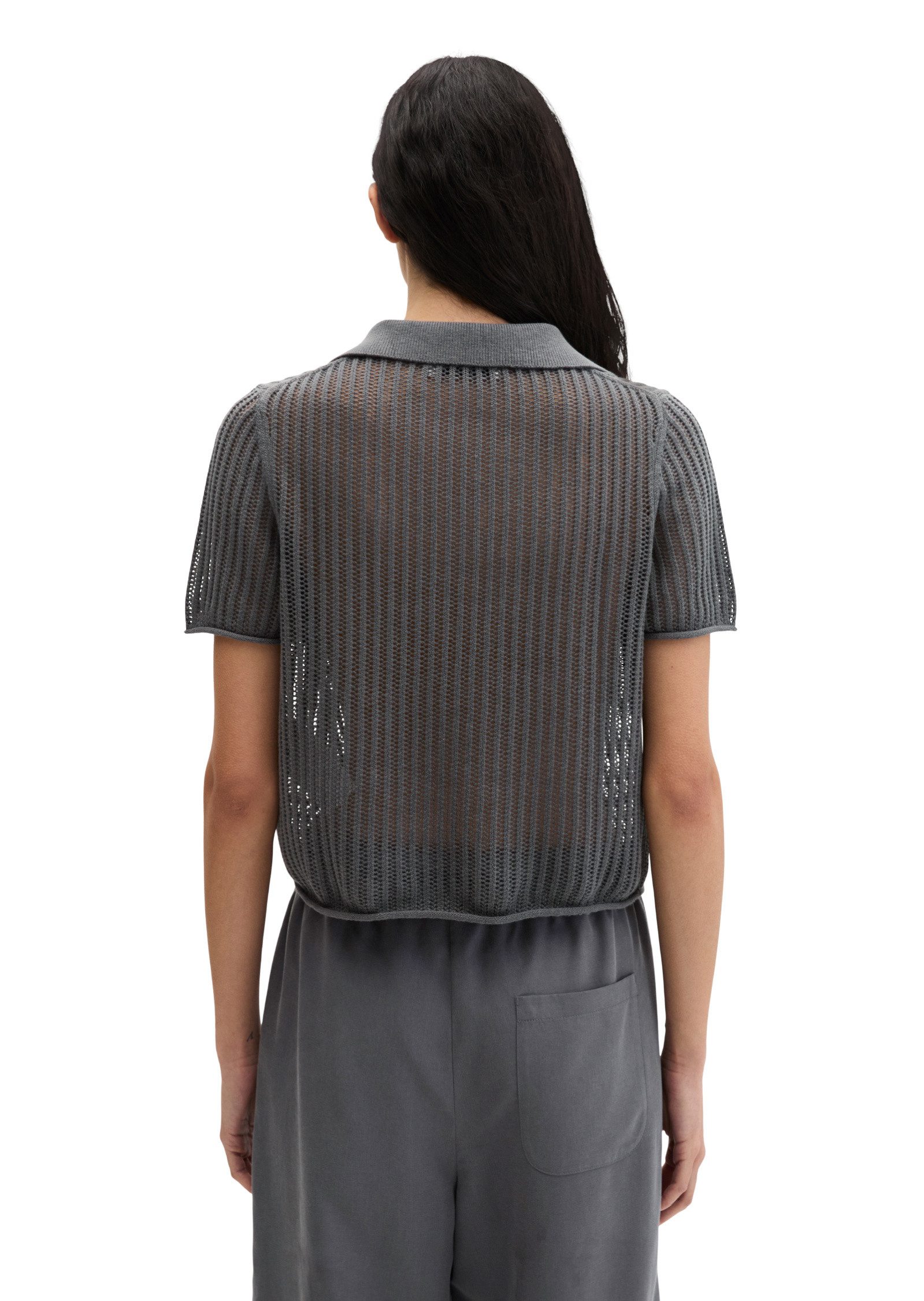Marc O'Polo Polokragenpullover aus Bio-Baumwolle-Leinen-Mix