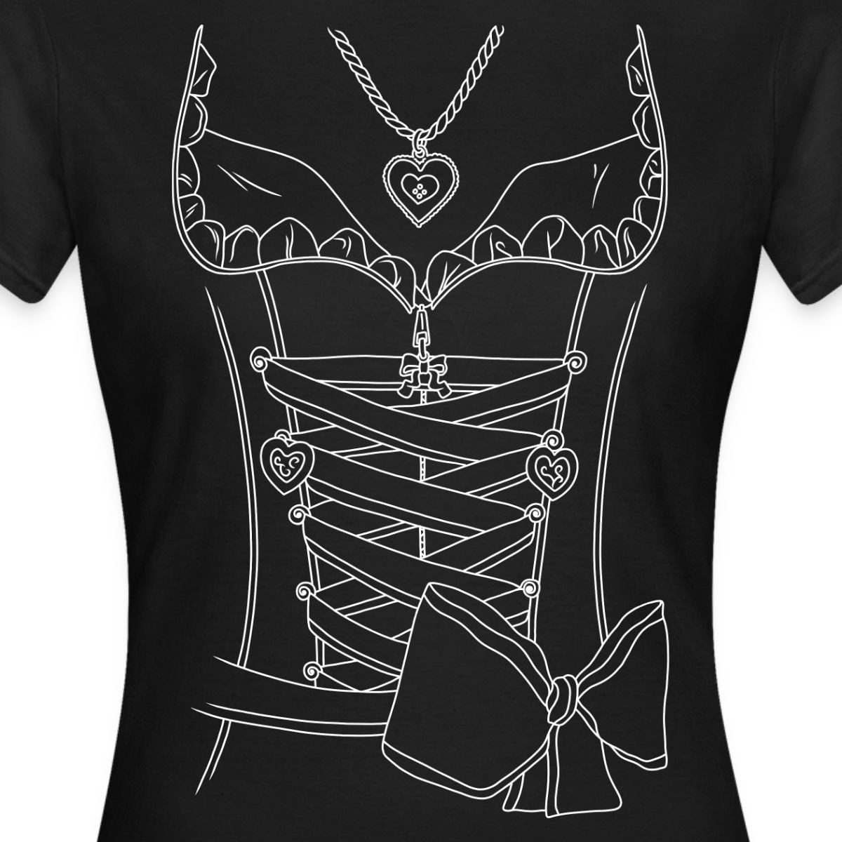 Spreadshirt T-Shirt Dirndl Ersatz Shirt, Oktoberfest Outfit Frauen T-Shirt (1-tlg) Slim Fit, fällt klein aus – Bild 2 von 5