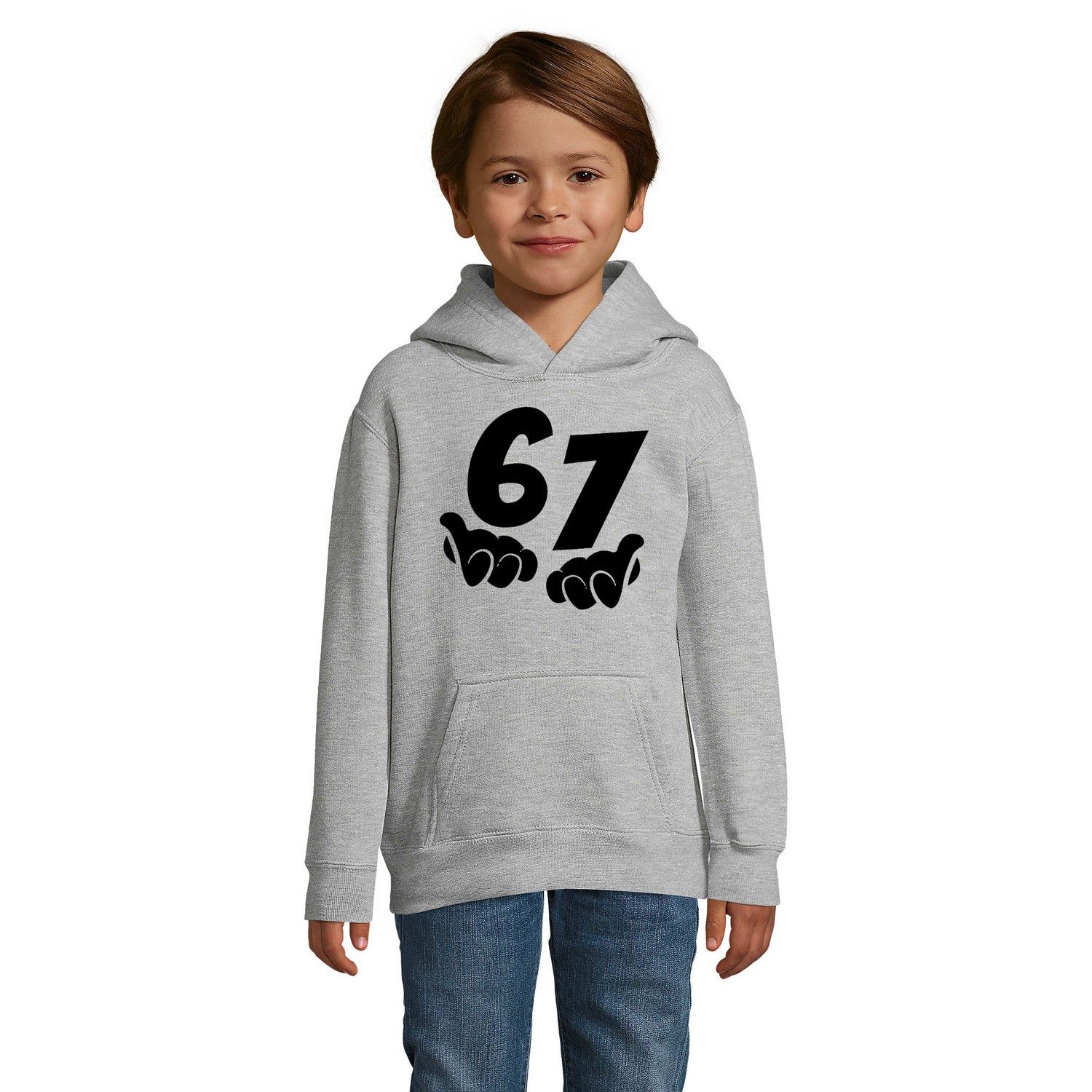 Blondie & Brownie Hoodie 67 meme Kinder Hoodie Print Lustiger Spruch modern ESports Style (Einzelstück, Einzelartikel) 67Meme Kinder Hoodie Street Fun Edition