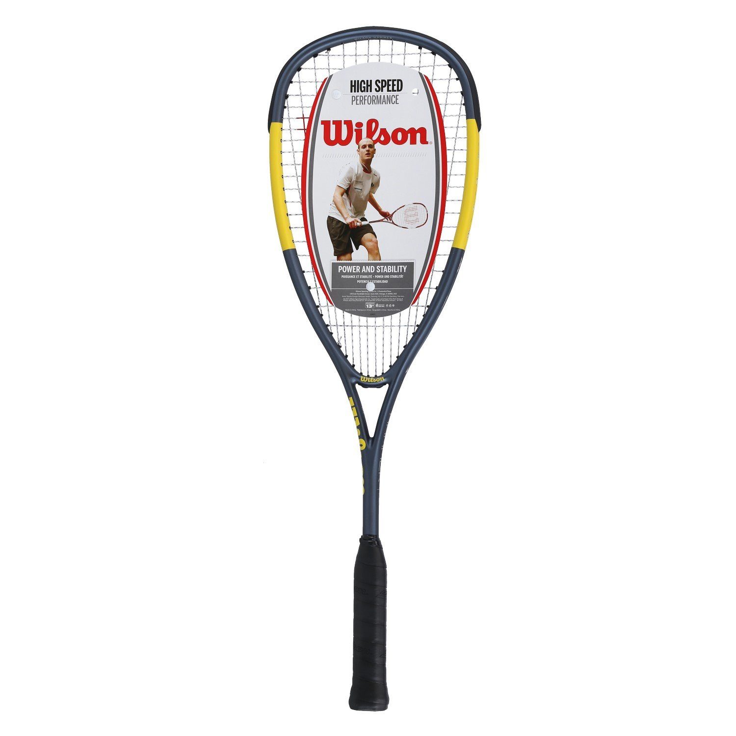 Wilson Squashschläger Hammer Lite (120g/kopflastig) grau/gelb - besaitet