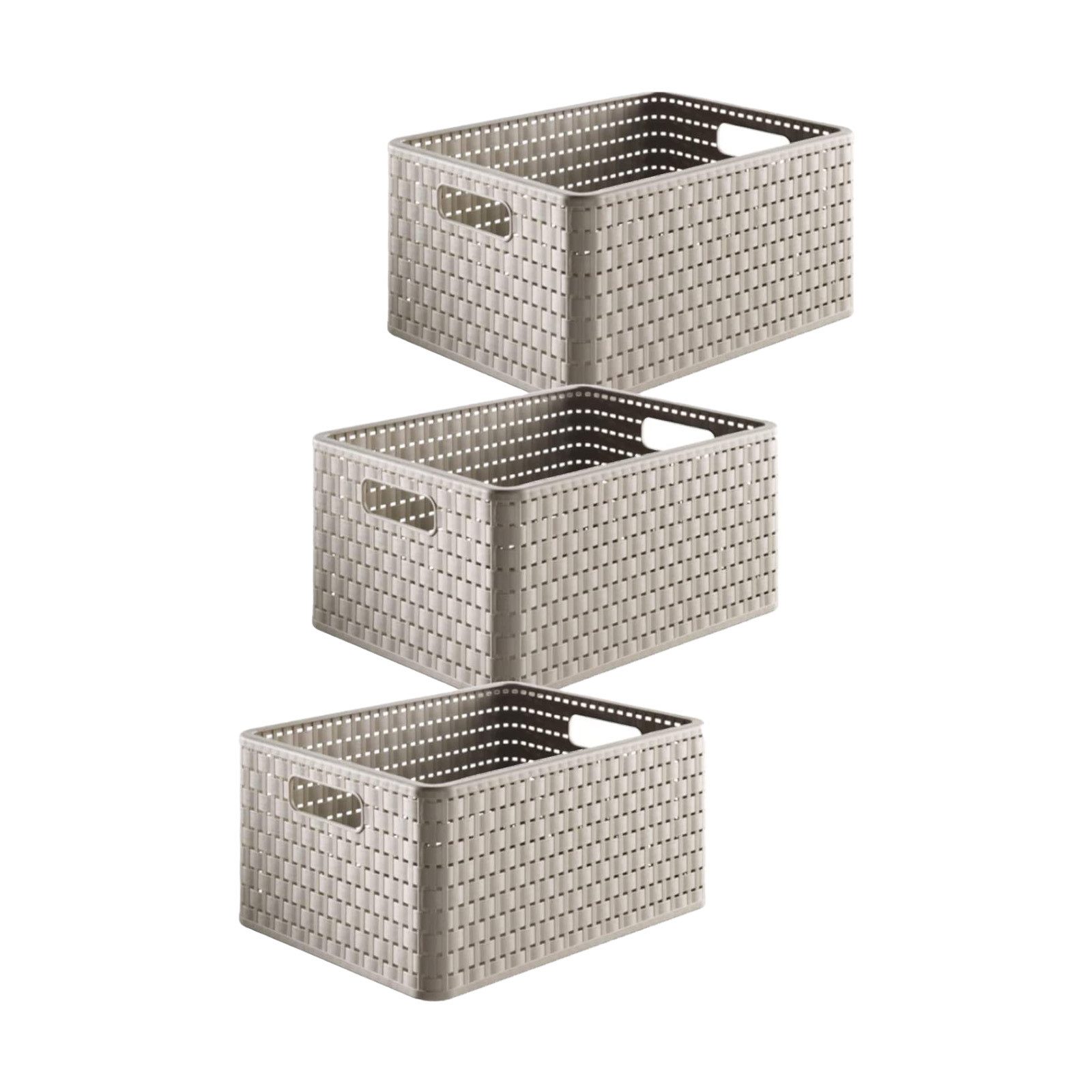Aufbewahrungsbox Country 3er-Set Aufbewahrungsbox 18l in Rattan-Optik