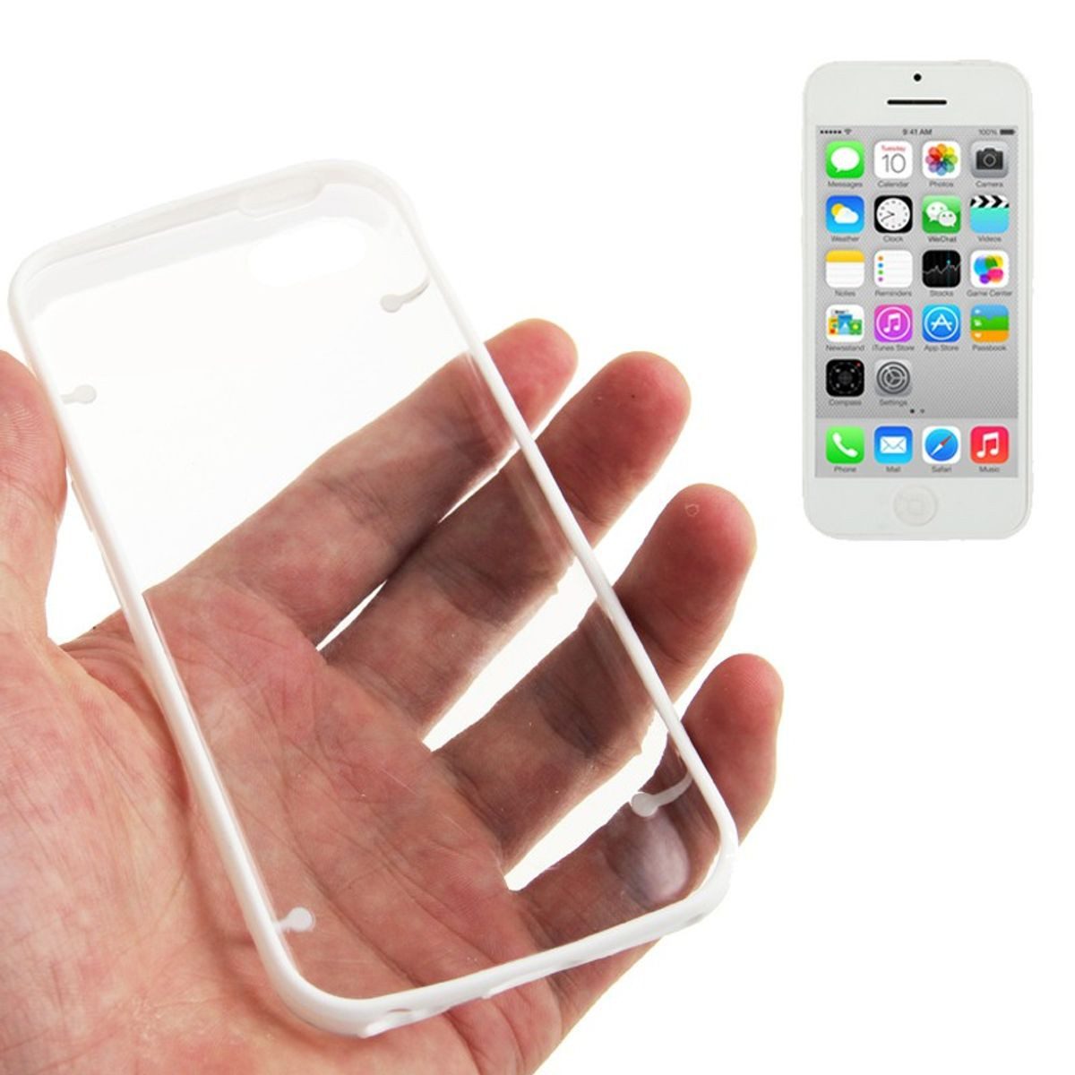 König Design Handyhülle Apple iPhone 5c, Apple iPhone 5c Handyhülle Backcover Weiß