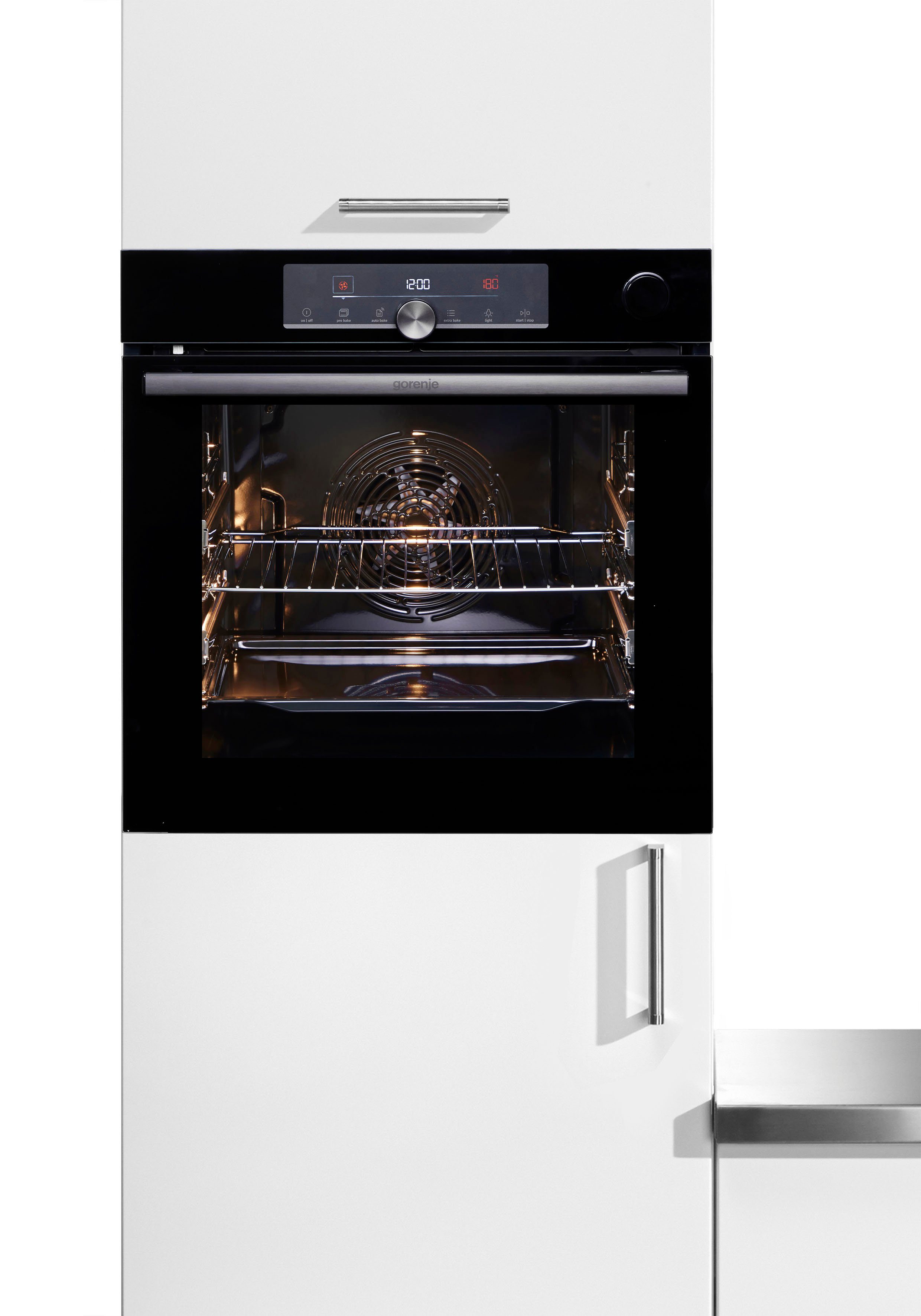 GORENJE Backofen BPSA 6747, Pyrolyse, 2fach Teleskopauszug, Wassertank für Dampf, AirFry-Funktion