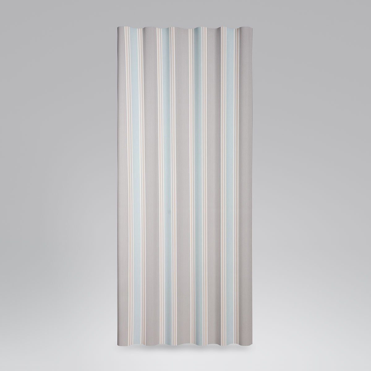 SCHÖNER LEBEN. Vorhang SCHÖNER LEBEN. Vorhang STUDIO G Streifen Mineral blau grau 245cm, Smokband, blickdicht, Baumwolle, handmade