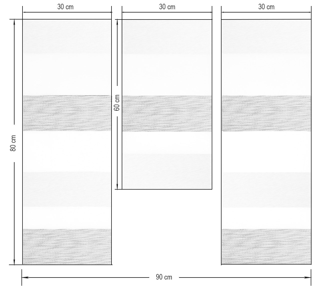 EXPERIENCE Scheibengardine Miniflächen Set Scheibengardine transparent 3-teilig 30 cm, Stangendurchzug, transparent, Voile, 3er Set Miniflächen