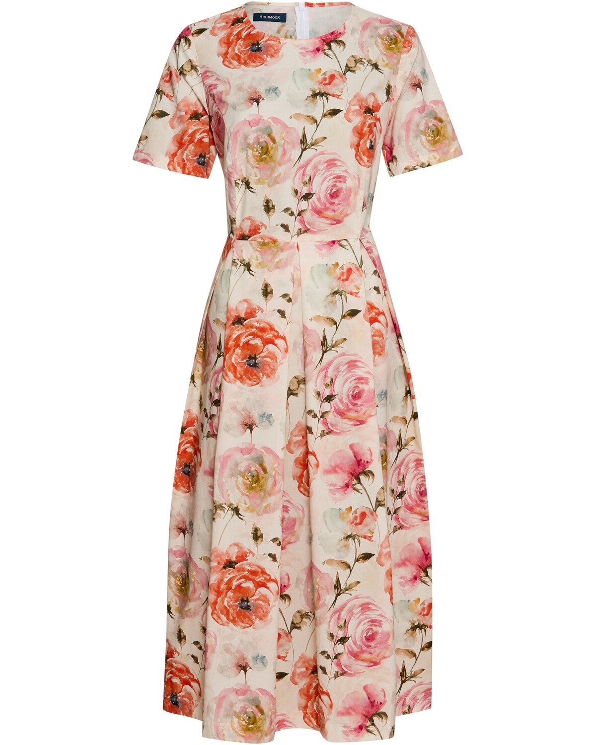 Highmoor Midikleid Halbarm-Kleid mit Rosendruck günstig online kaufen