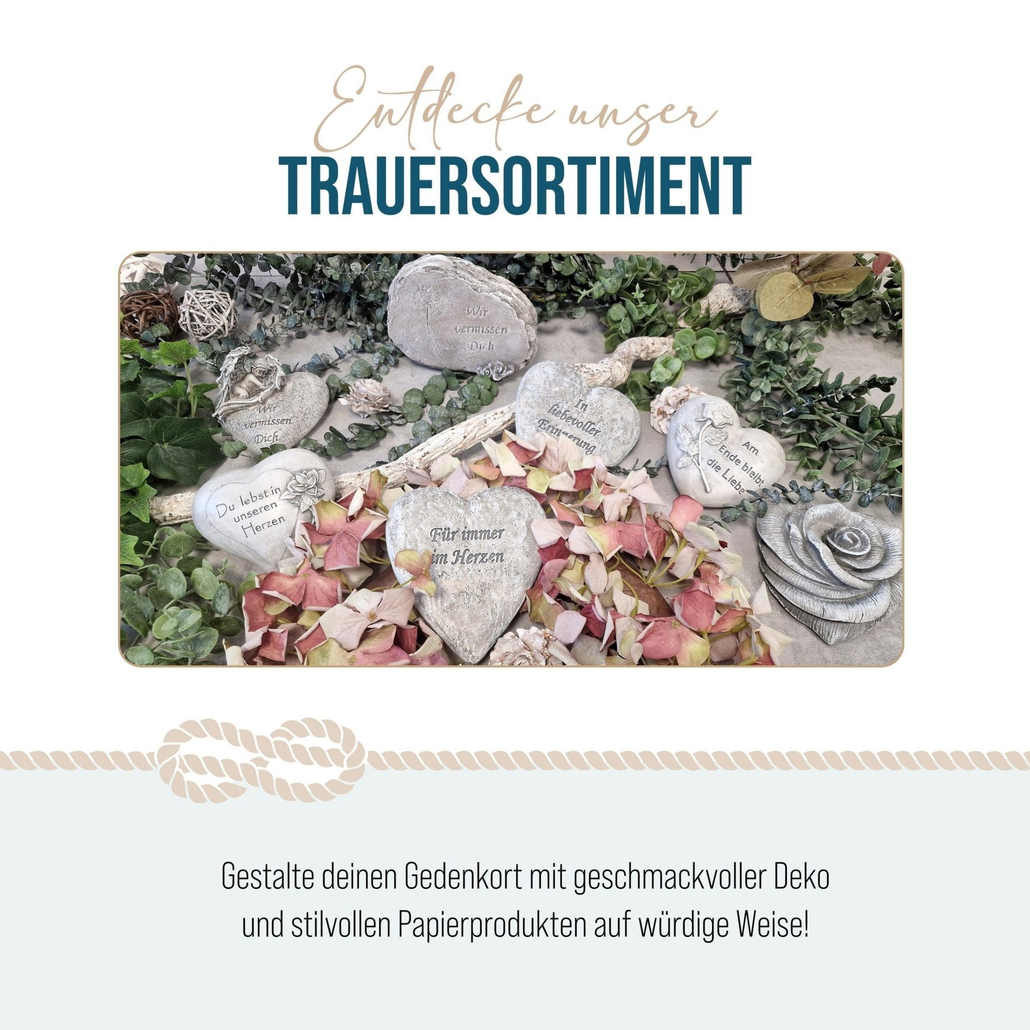 Logbuch-Verlag Dekofigur Engel Figur sitzend Grau H 11,5 cm –Trauerengel für Grabdeko aus – Bild 4 von 5