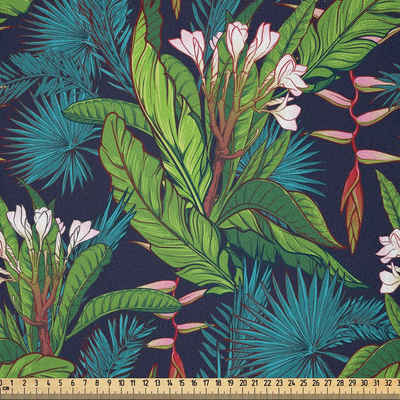 Abakuhaus Stoff DIY Bastler Stoff für Dekorationszwecke, Blatt Tropische Dschungel-Muster