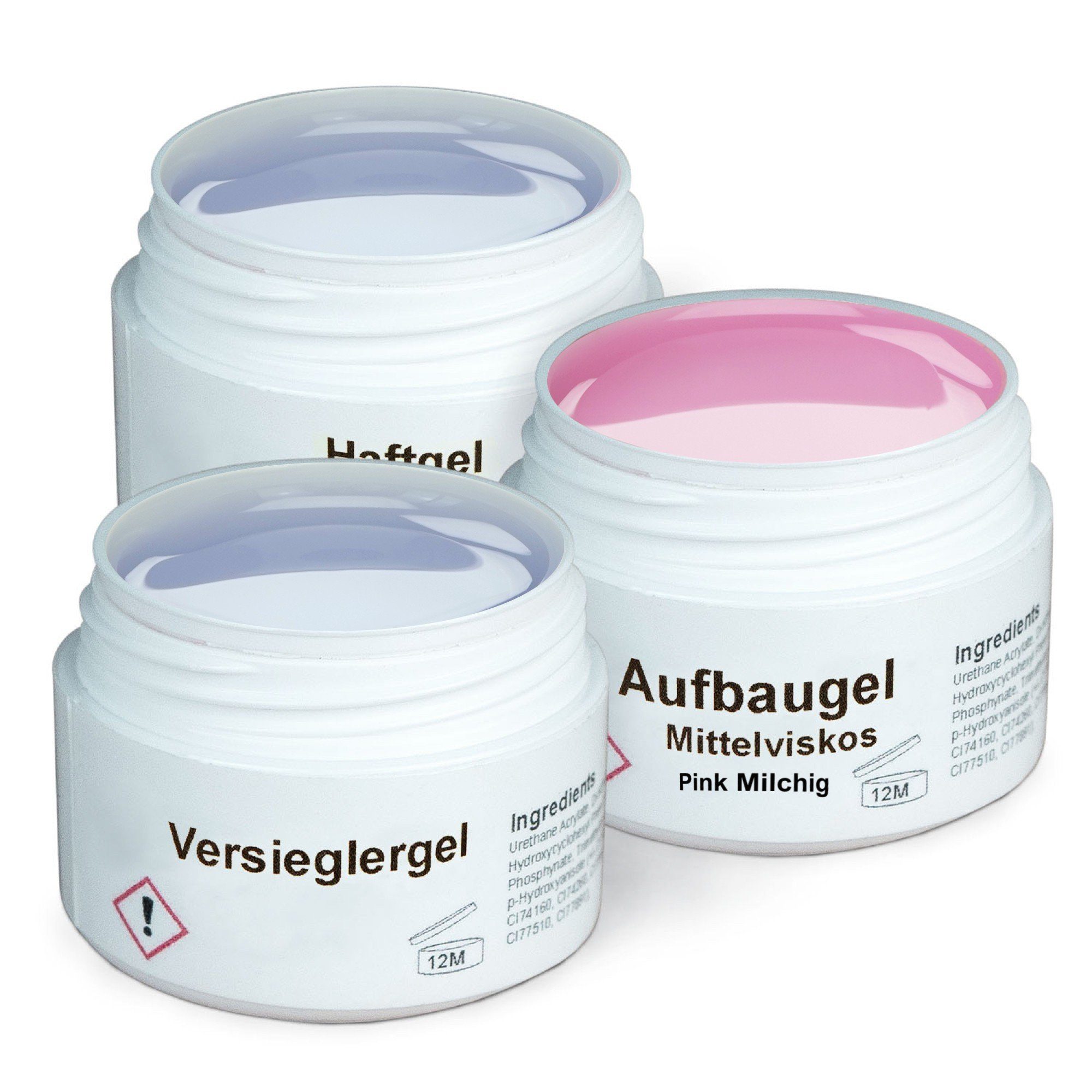 UV-Gel Set 3 x 15ml pink milchig