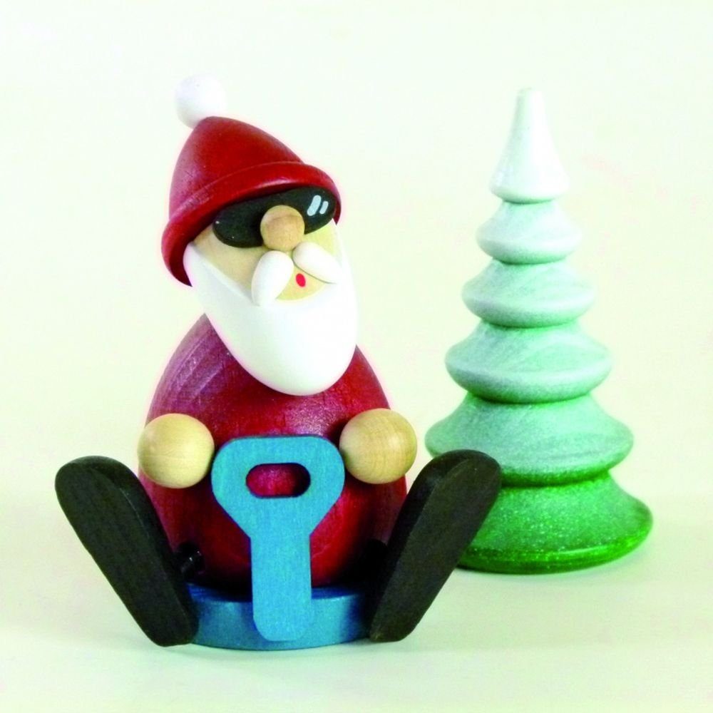 Ullrich Kunsthandwerk Räuchermännchen Räuchermann Weihnachtsmann mit Schneerutscher HxB 8,3x7,5cm NEU
