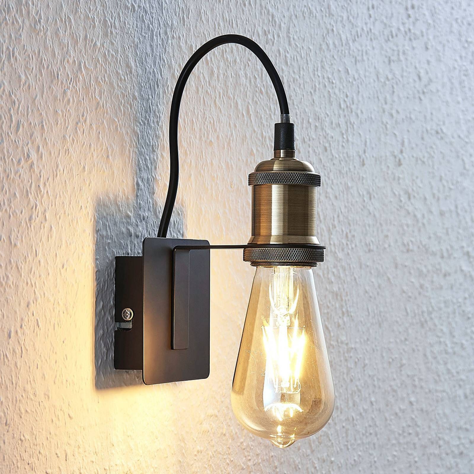 Lindby Wandleuchte Aurella, Metall, Bronze IP20, 1 x 15 W LED
