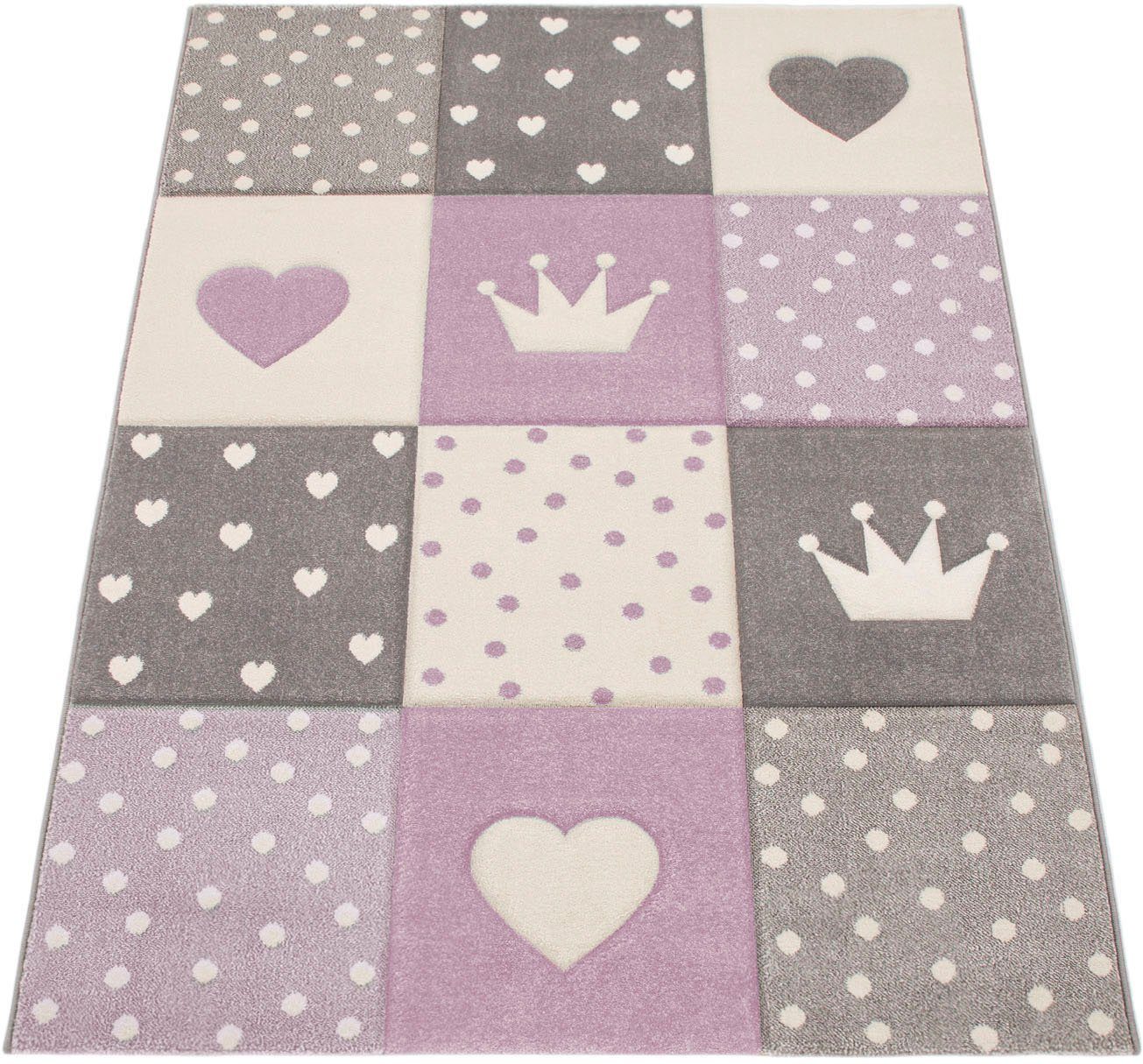 Paco Home Kinderteppich "Cosmo 339" rechteckig 16 mm Höhe Kurzflor, Pastell günstig online kaufen