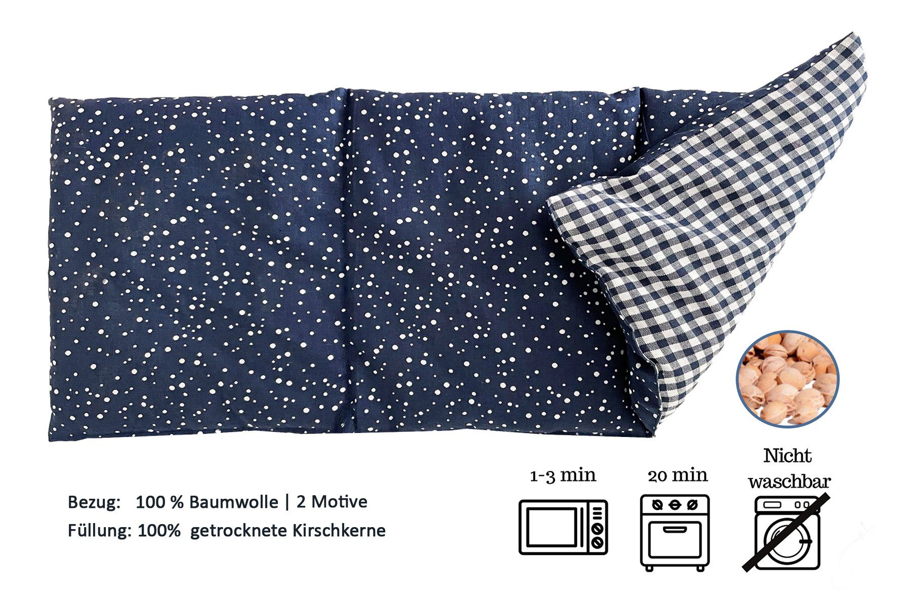 Dr. Berger Kirschkernkissen Dr. Berger 1-Kammer-und 3-Kammer Kirschkernkissen Set Tupfendruck Blau, Spar-Set, 2-tlg.
