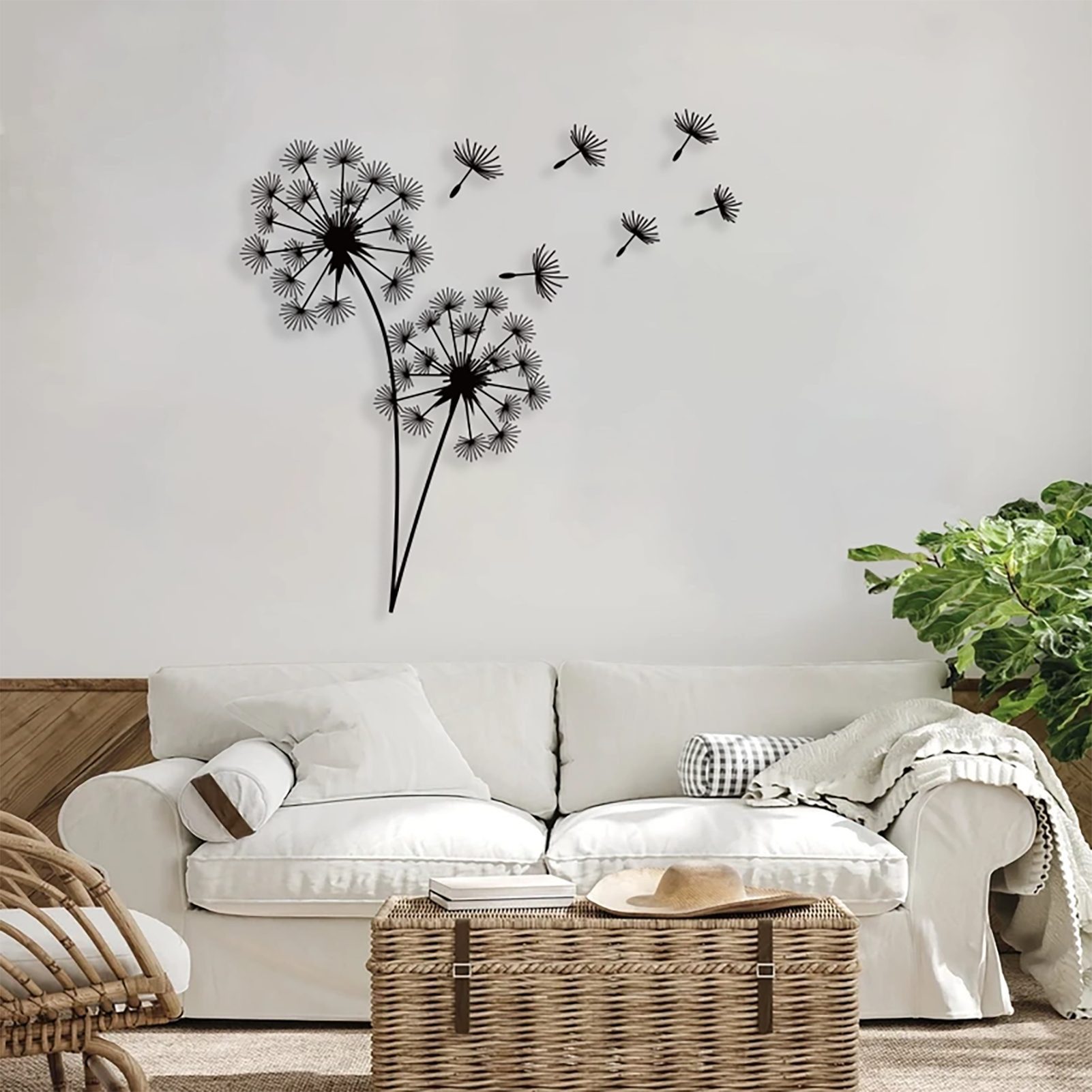 Jumpeak Wanddekoobjekt Pusteblume Wanddekoration aus Metall,Stimmungsvoll,Natürlich,Abstrakte, Metall,4 Farben,4 Maße,Natur inspiriert Kunst,Wohnzimmer Deko
