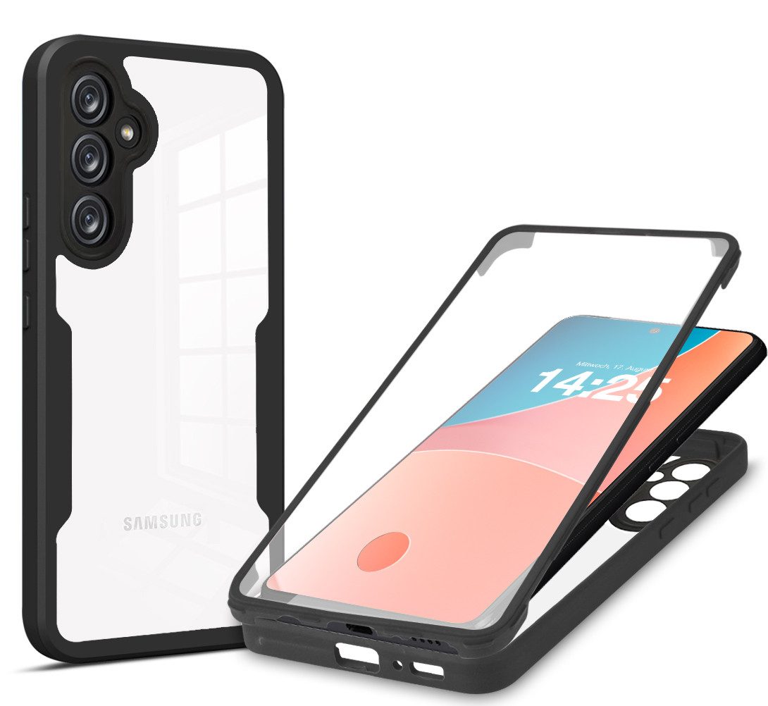 Tec-Expert Handyhülle 360 Grad Hülle für Samsung Galaxy A55 5G 6.6 Zoll, 6.6, Rundum Schutz Cover Case Hülle robust
