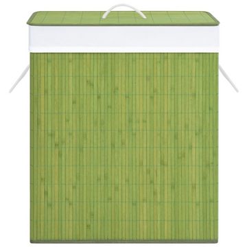 furnicato Wäschekorb Bambus-mit 1 Fach Grün 83 L (1 St)