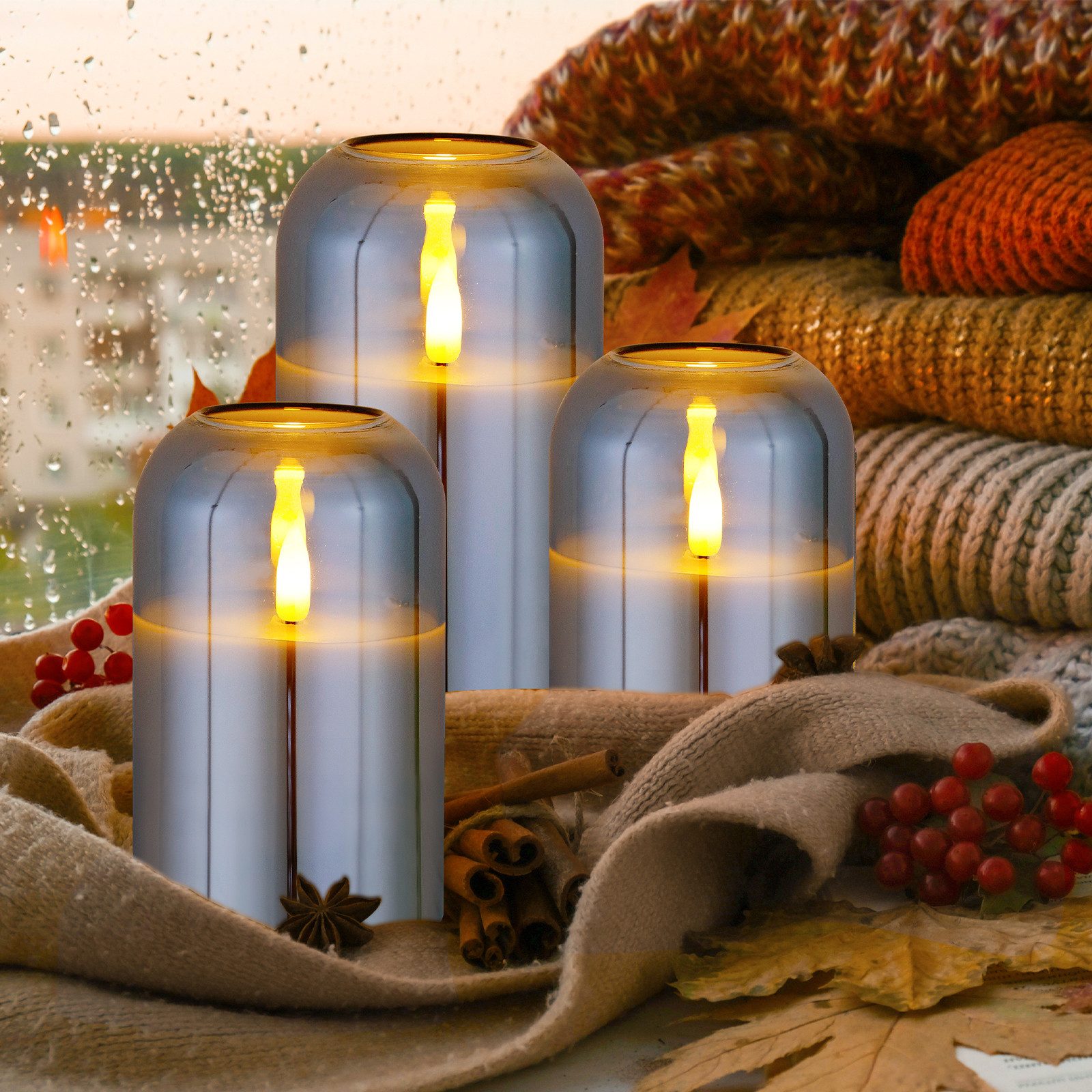 CCLIFE LED-Kerze LED Kerzen 3er Set günstig online kaufen