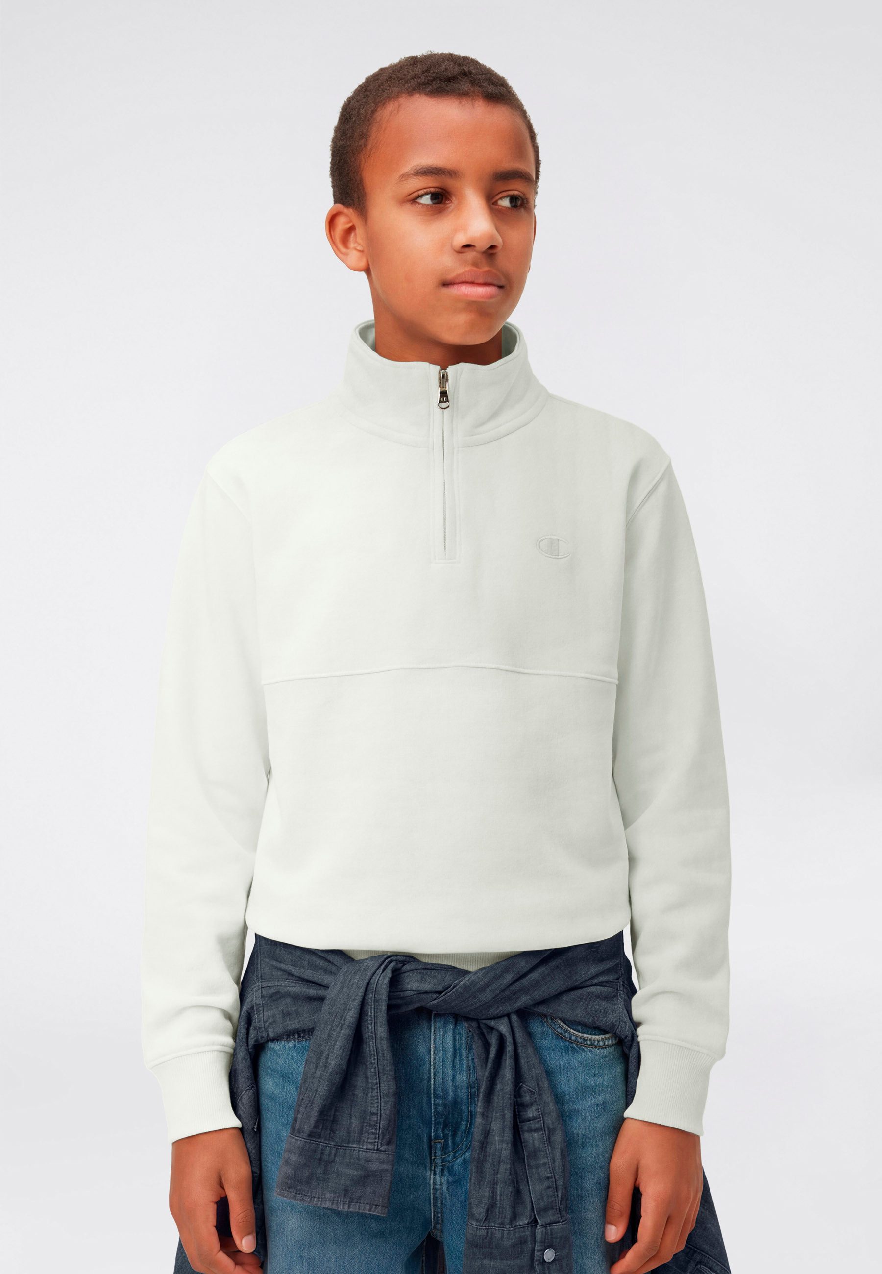 Champion Sweatshirt ICONS Terry Half zip sweatshirt with small C logo für Kinder, sportlicher Stil, mit Reißverschluss