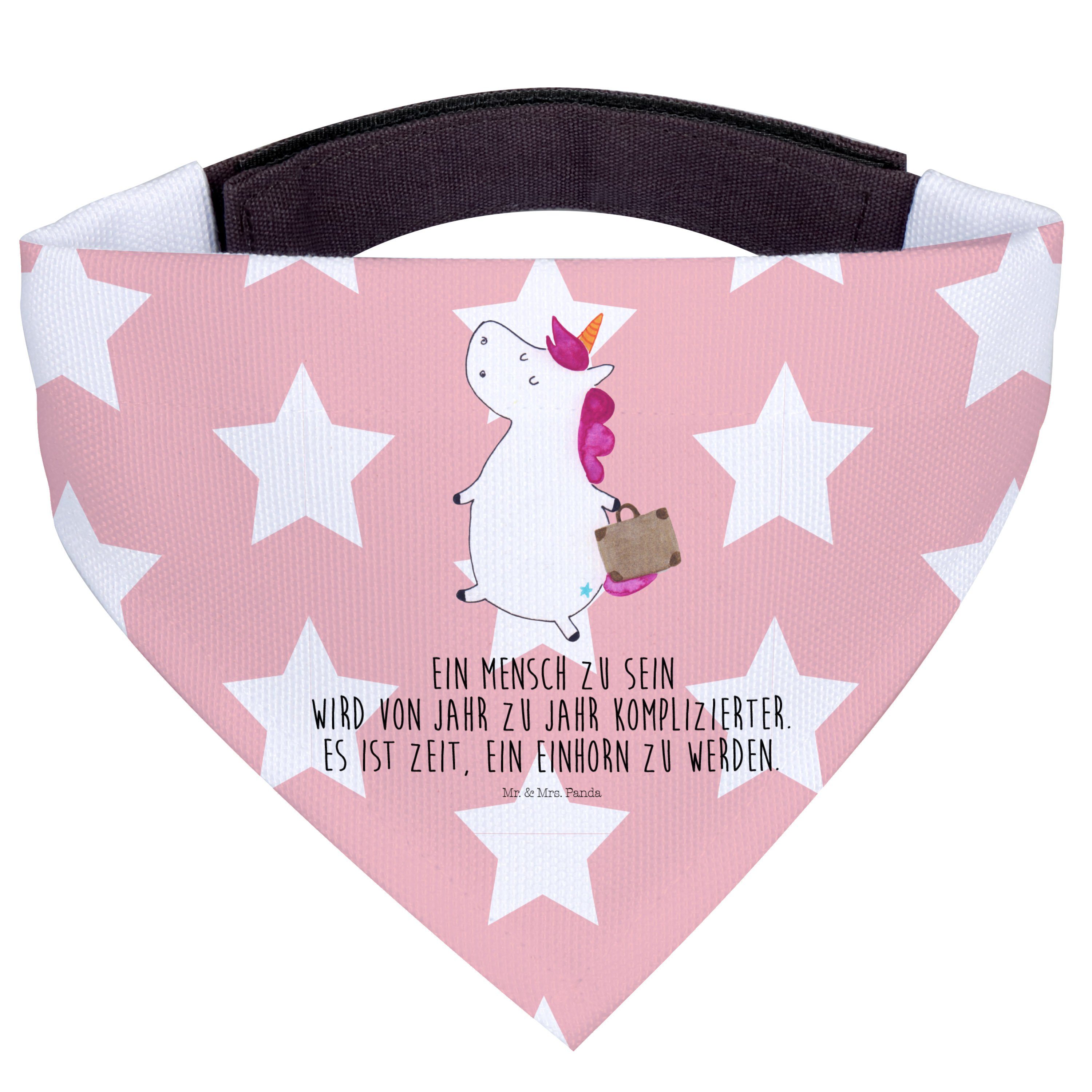 Mr. & Mrs. Panda Hundefliege Einhorn Koffer, Bandana, Rot Pastell, Mr. & Mrs. Panda, Dreieckstuch, Polyester, Reise Geschenk Gepäck