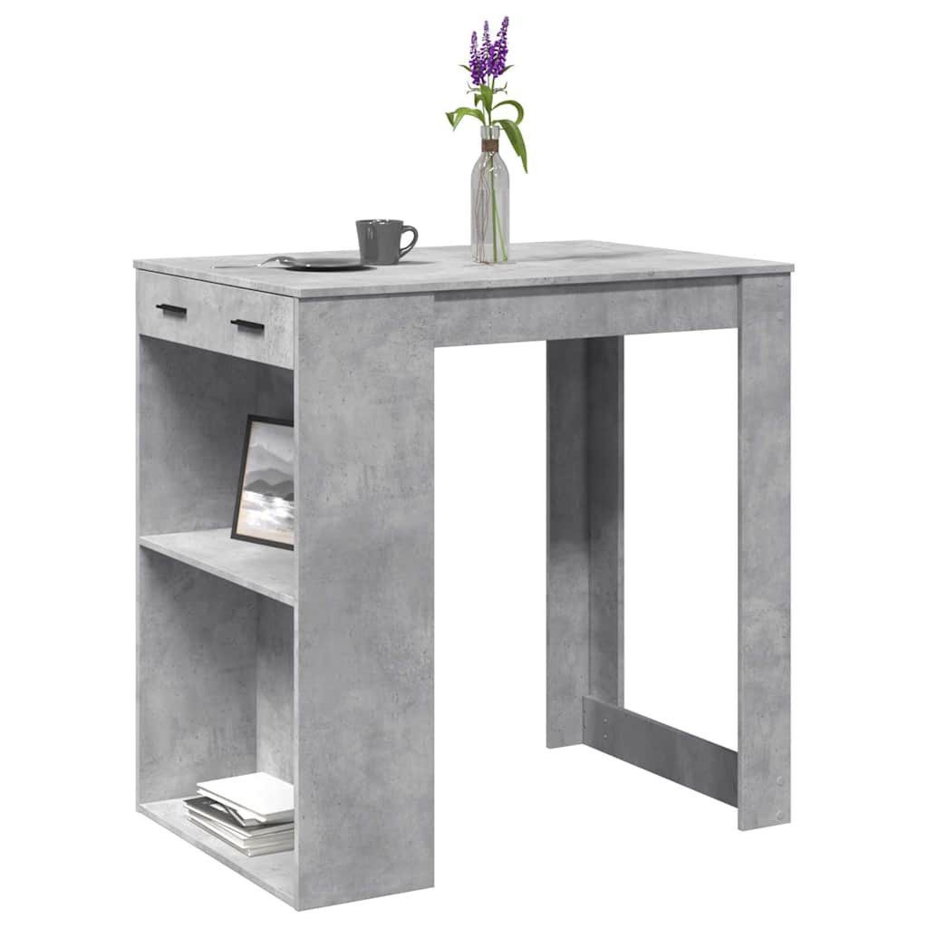 vidaXL Esstisch Bartisch Betongrau 102x70x103,5 cm Holzwerkstoff (1-St)