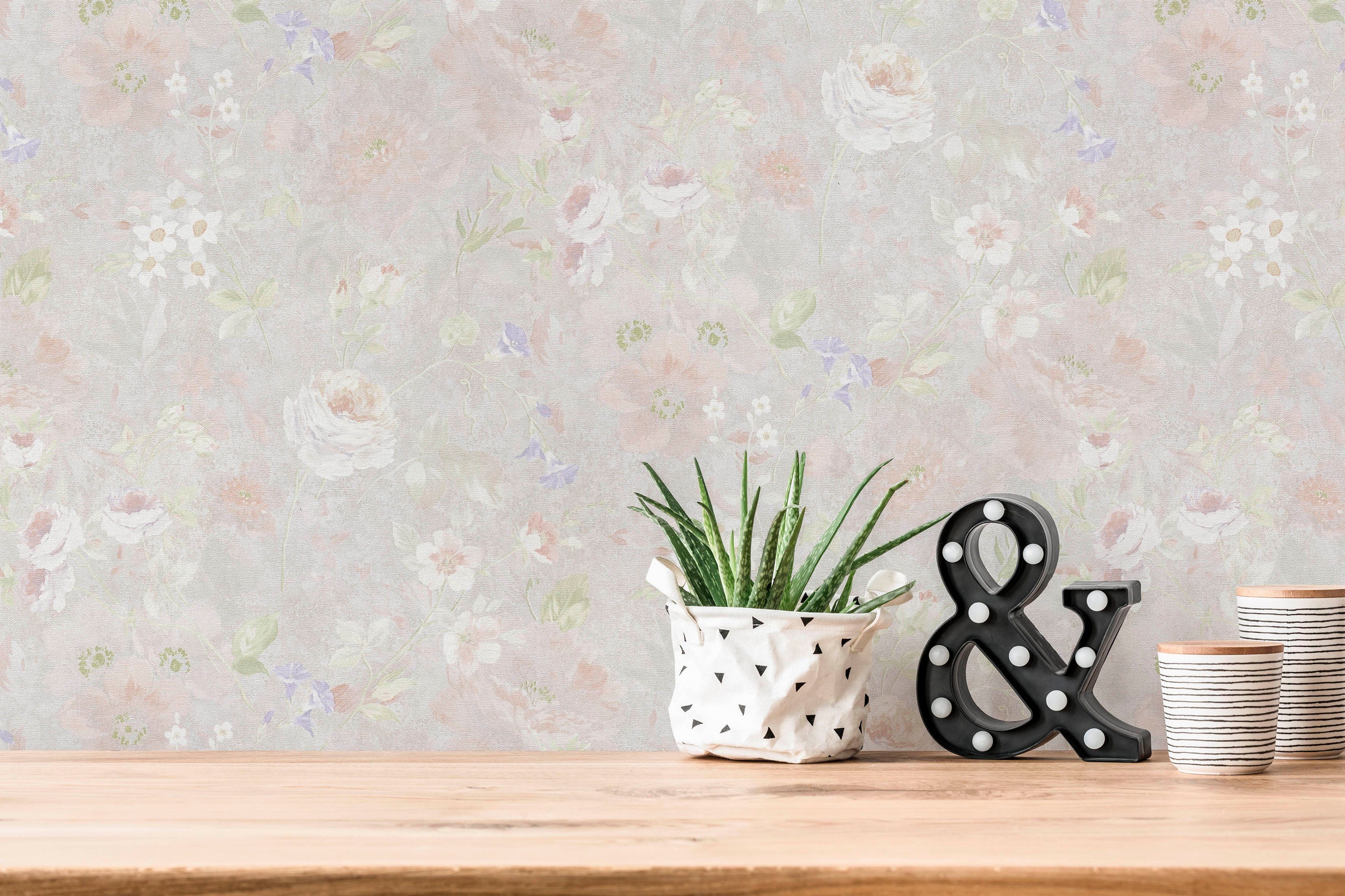 Vliestapete Natural Living Blumentapete
