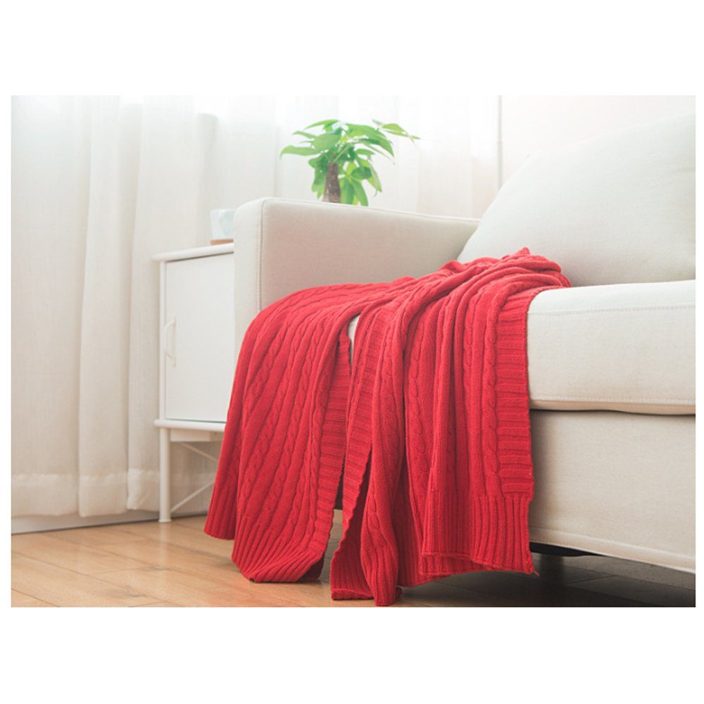 Einschlagdecke Weiche gestrickte Wolldecke, Sofadecke, Schlafdecke, günstig online kaufen