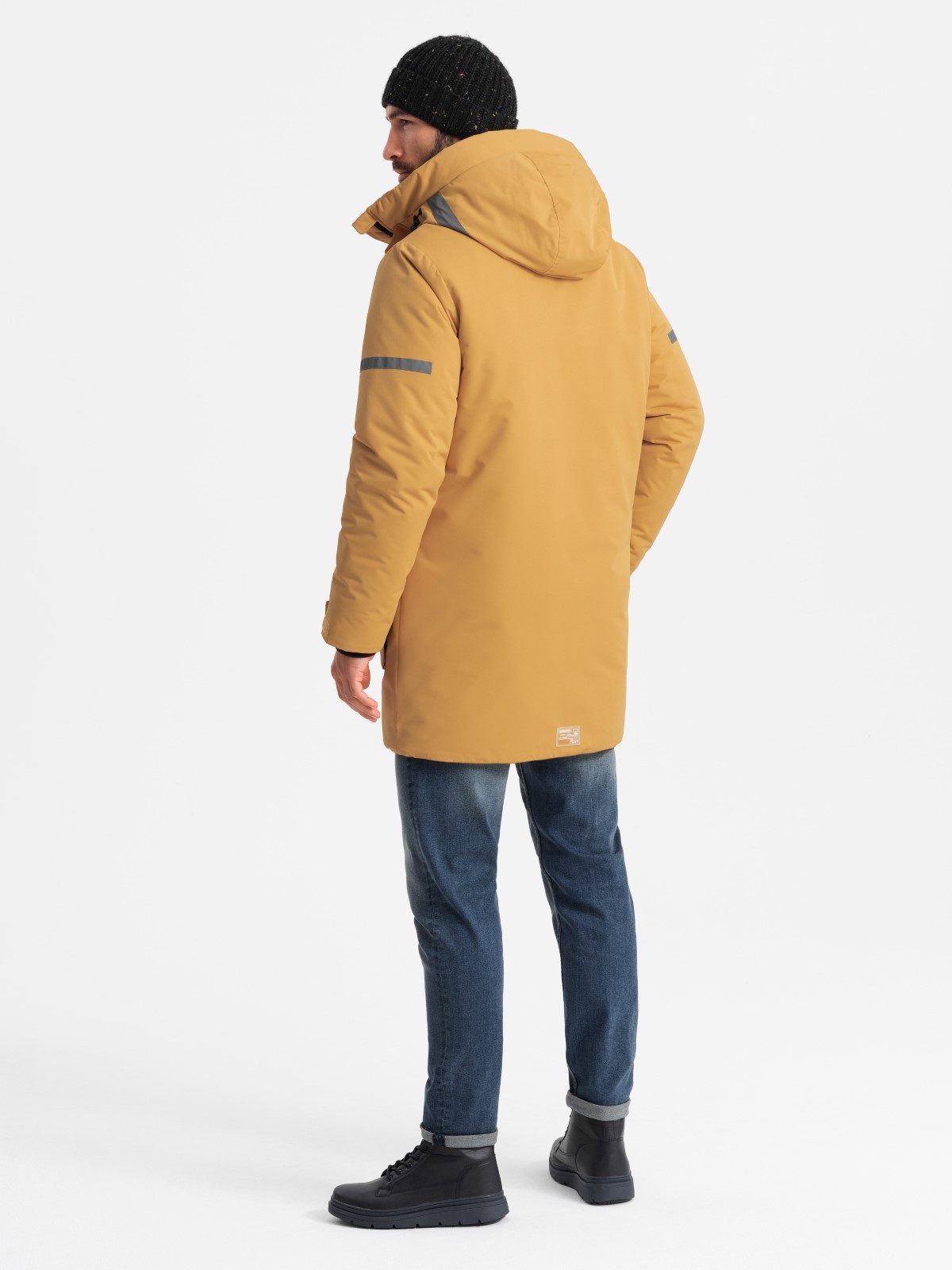 OMBRE Winterjacke Isolierte lange Jacke für Männer mit reflektierenden Elementen – Bild 5 von 5