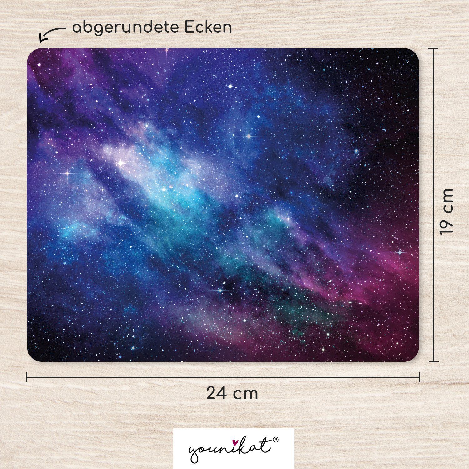 younikat Mauspad Mauspad mit Motiv – Universum Design 24 x 19 cm abwischbare Oberfläche – Bild 2 von 5