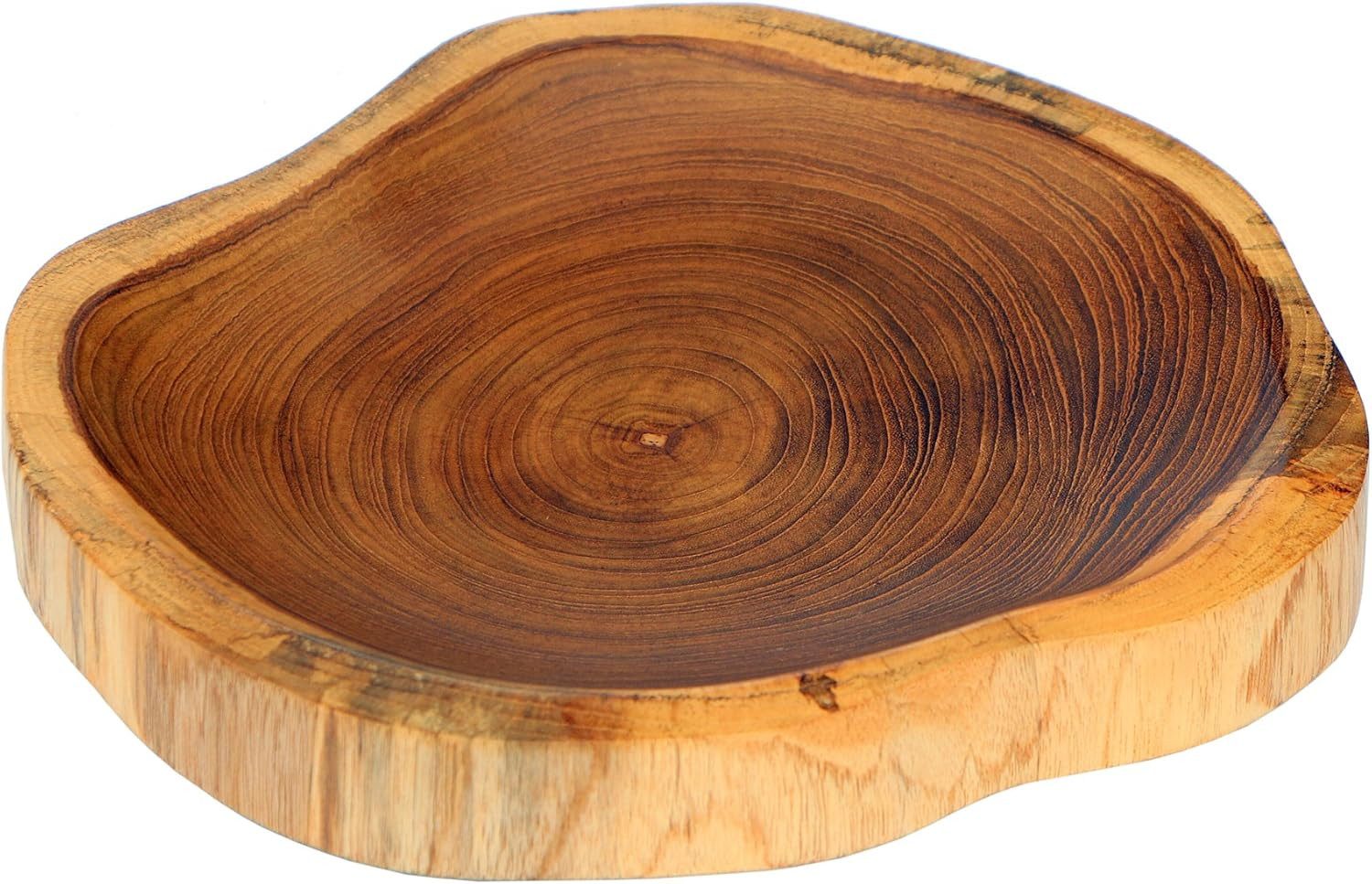 Wogeka Dekoschale Holzteller rustikal Holzschale Teakholz günstig online kaufen