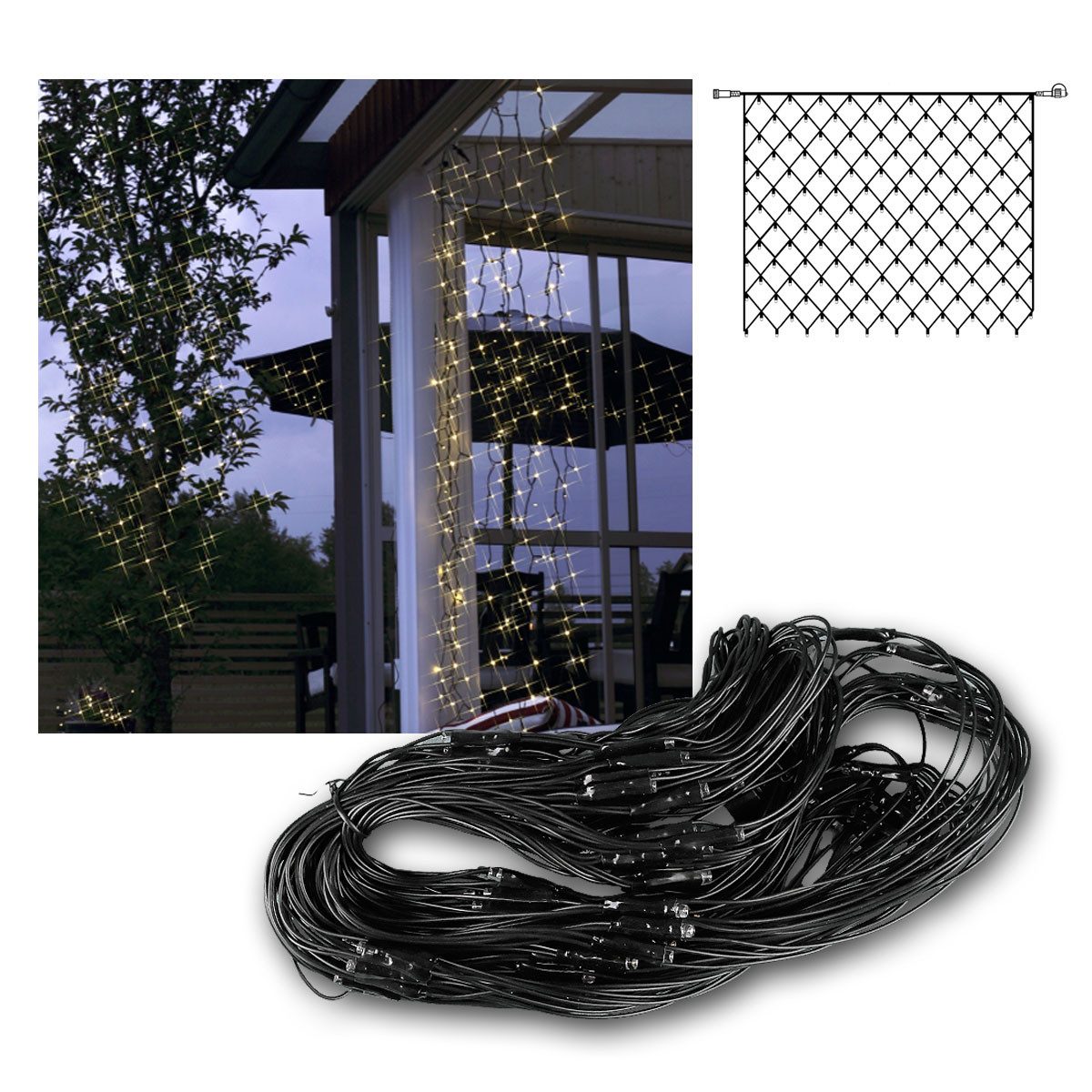 STAR TRADING System Decor "Lichternetz" 100 LED warmweiß 2x1,5m Trafo