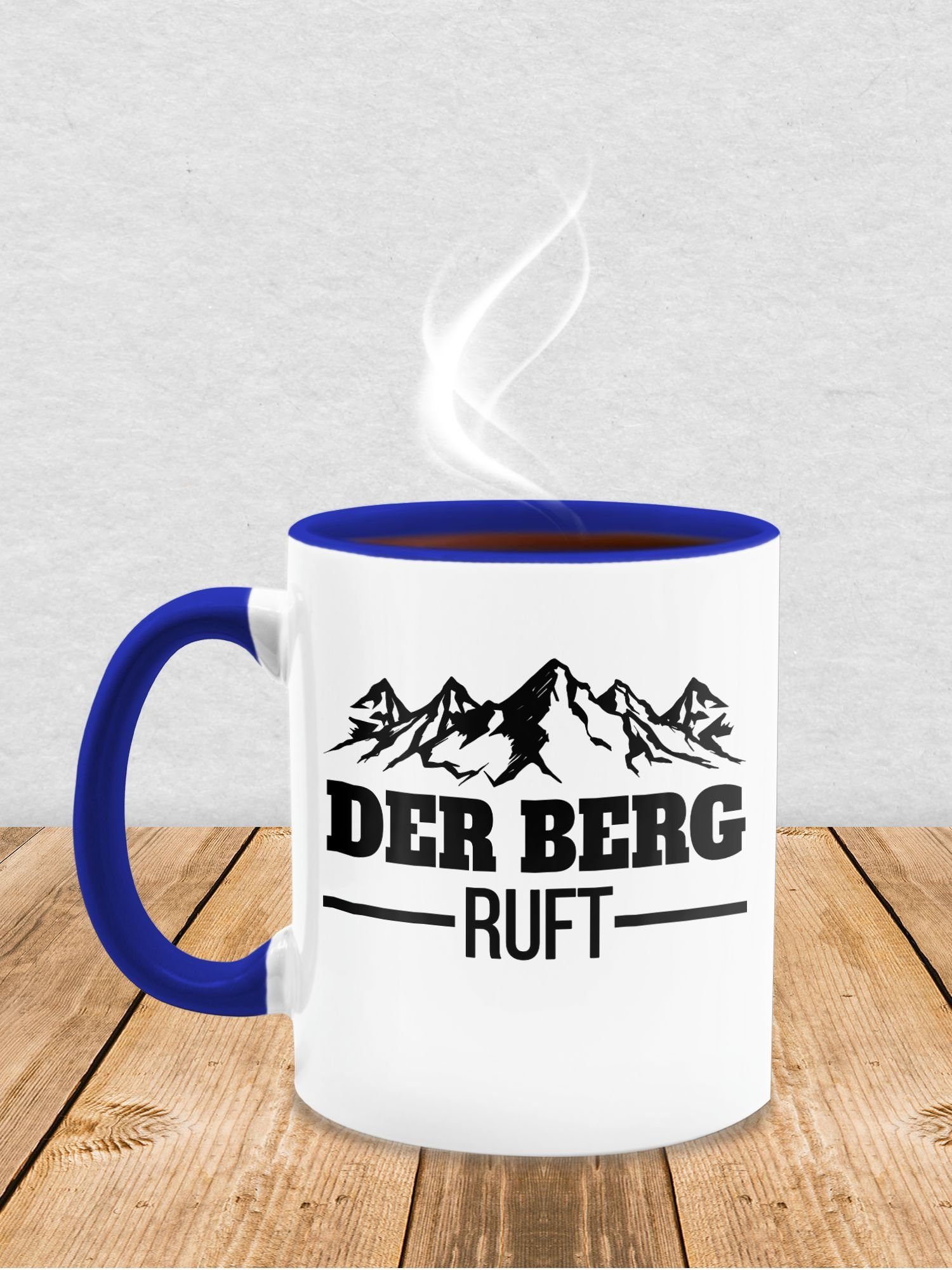 Shirtracer Tasse Der Berg ruft Statement 2 schwarz, Dunkelblau - Sprüche Keramik