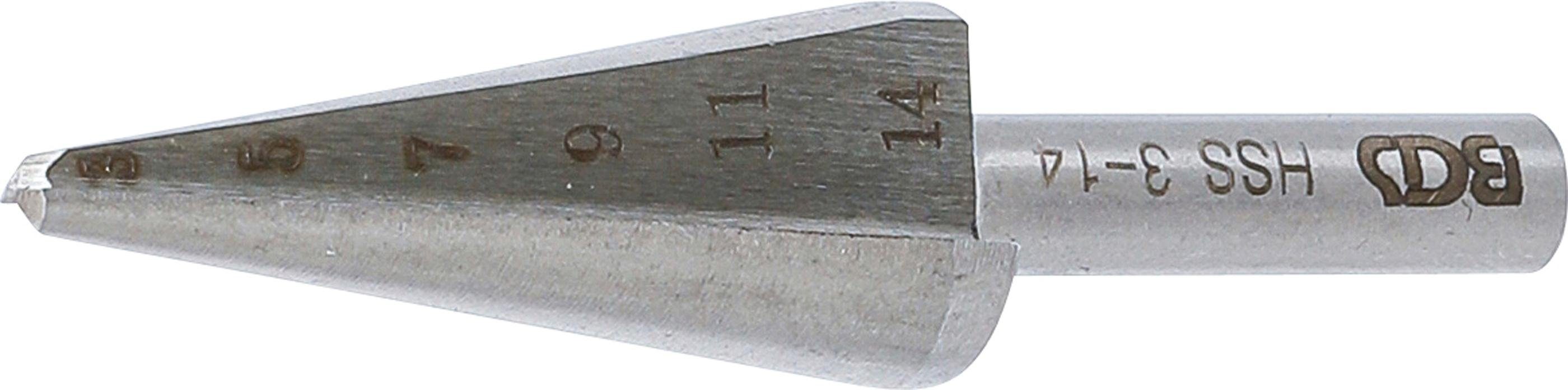 BGS technic Stufenbohrer Hochleistungs-Blechschälbohrer, Größe 1, 3 - 14 mm