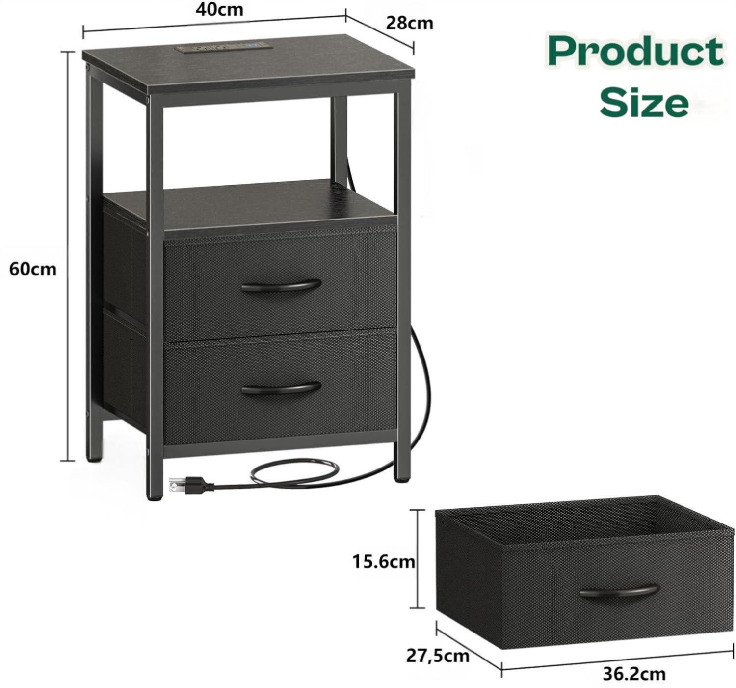 ibettertec Nachttisch Nachttisch mit Stoffschublade,Beistelltisch,mit Staur günstig online kaufen