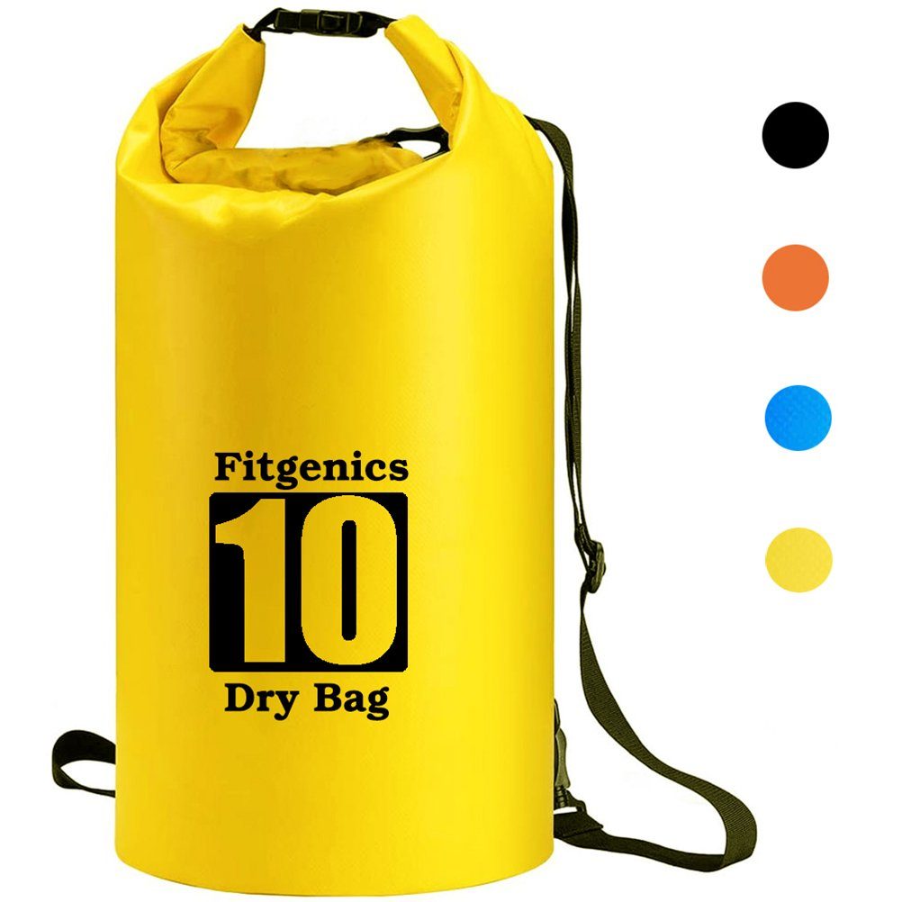 Fitgenics Drybag Fitgenics Dry Bag Trockensack wasserdichte Trockentasche  wasserfest strandsafe Beutel für Kajak Boot Angeln Rafting Wassersport  Camping Snowboarden Wandern Kanu Tauchen Segeln Surfen, Multifunktional