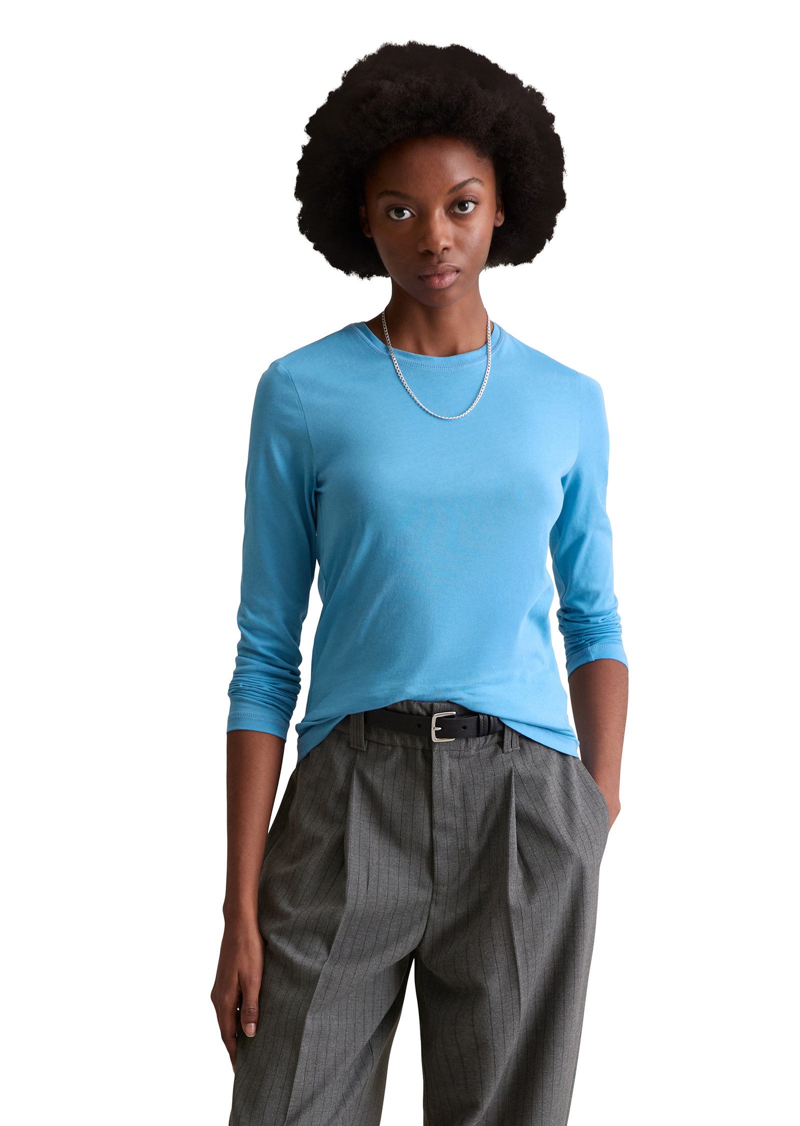 Marc O'Polo DENIM Langarmshirt aus softem Bio-Baumwoll-Mix günstig online kaufen