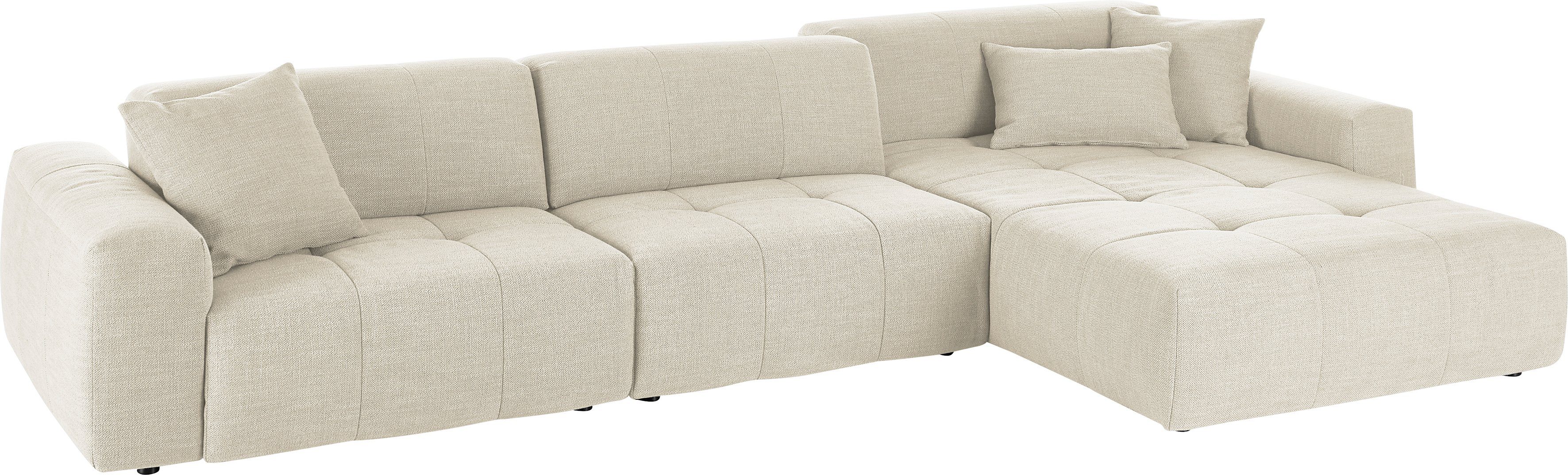 3C Candy Ecksofa Yoshy mit Komfortfunktionen, modern und bequem, L-Form, Zwei verschiedene Sitztiefen durch verstellbare Rückenlehne