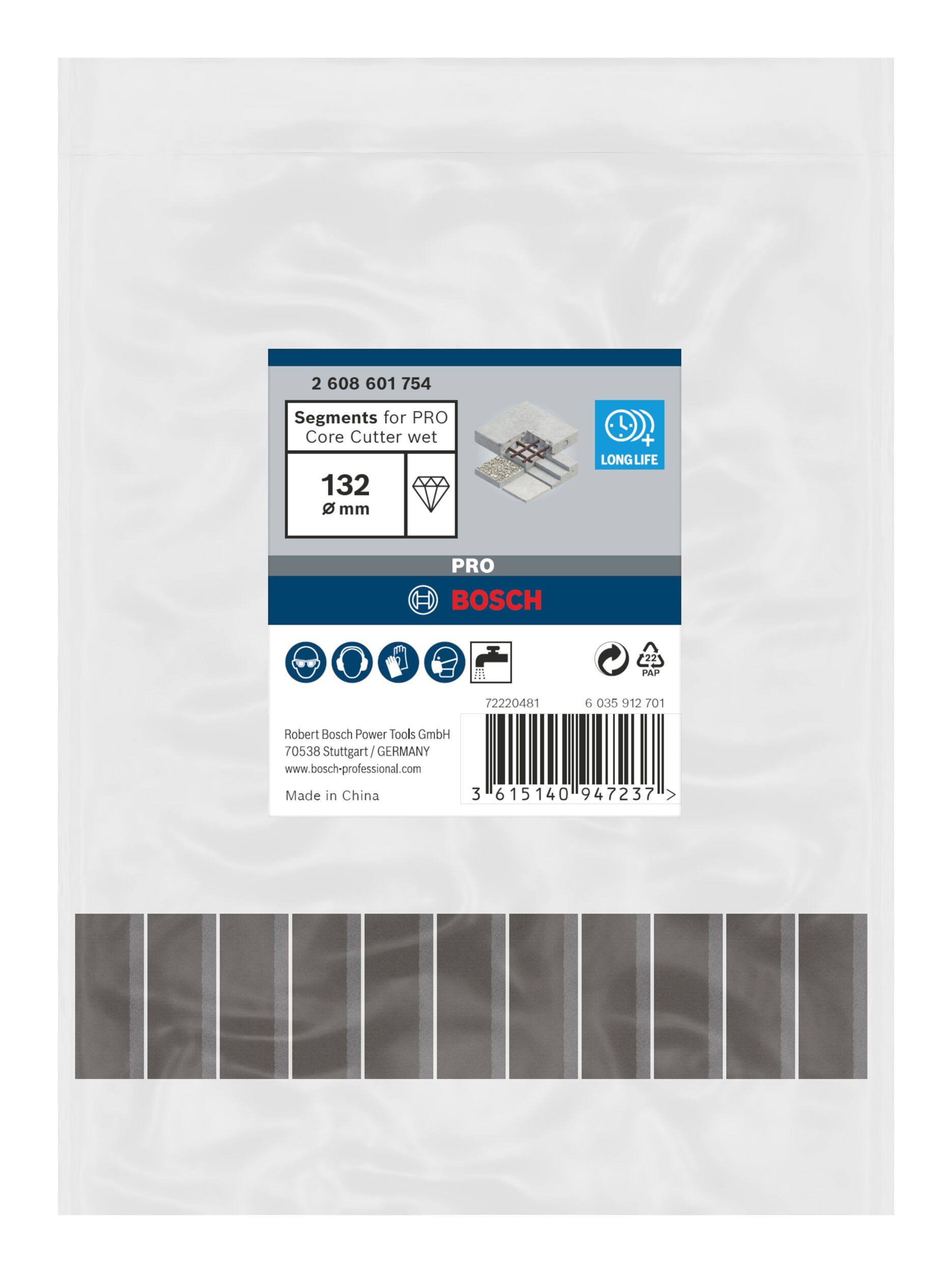 Thumbnail - BOSCH Bohrkrone Pro Core Cutter wet, Diamantnassbohrkrone, 132 x 10 mm, 1 1/4-Zoll-UNC