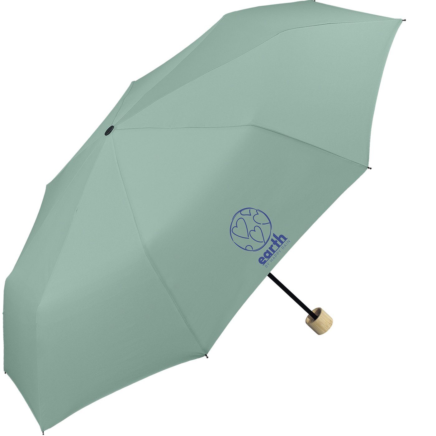 die RAIN etwas Earth geschützt stabiler tun Super-Mini-Schirm, nachhaltiger Taschenregenschirm türkis für Umwelt gut HAPPY -