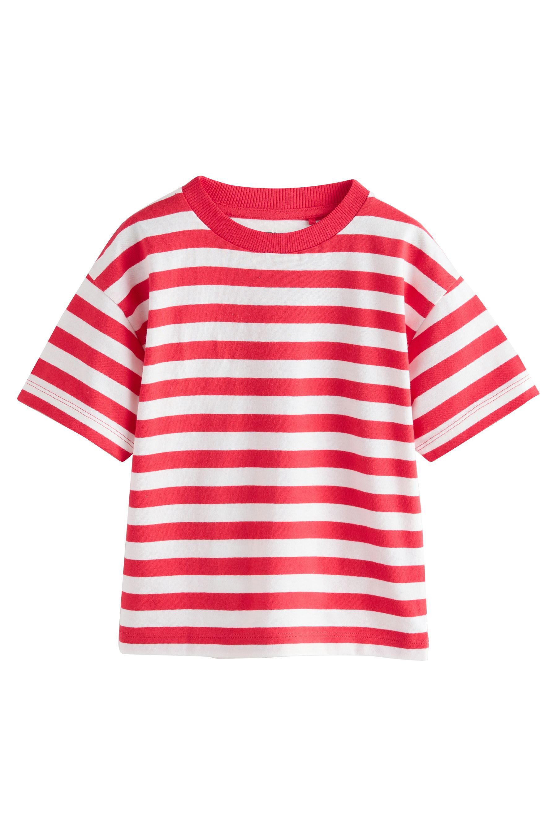 Next T-Shirt Kurzärmliges T-Shirt mit Streifen (1-tlg)