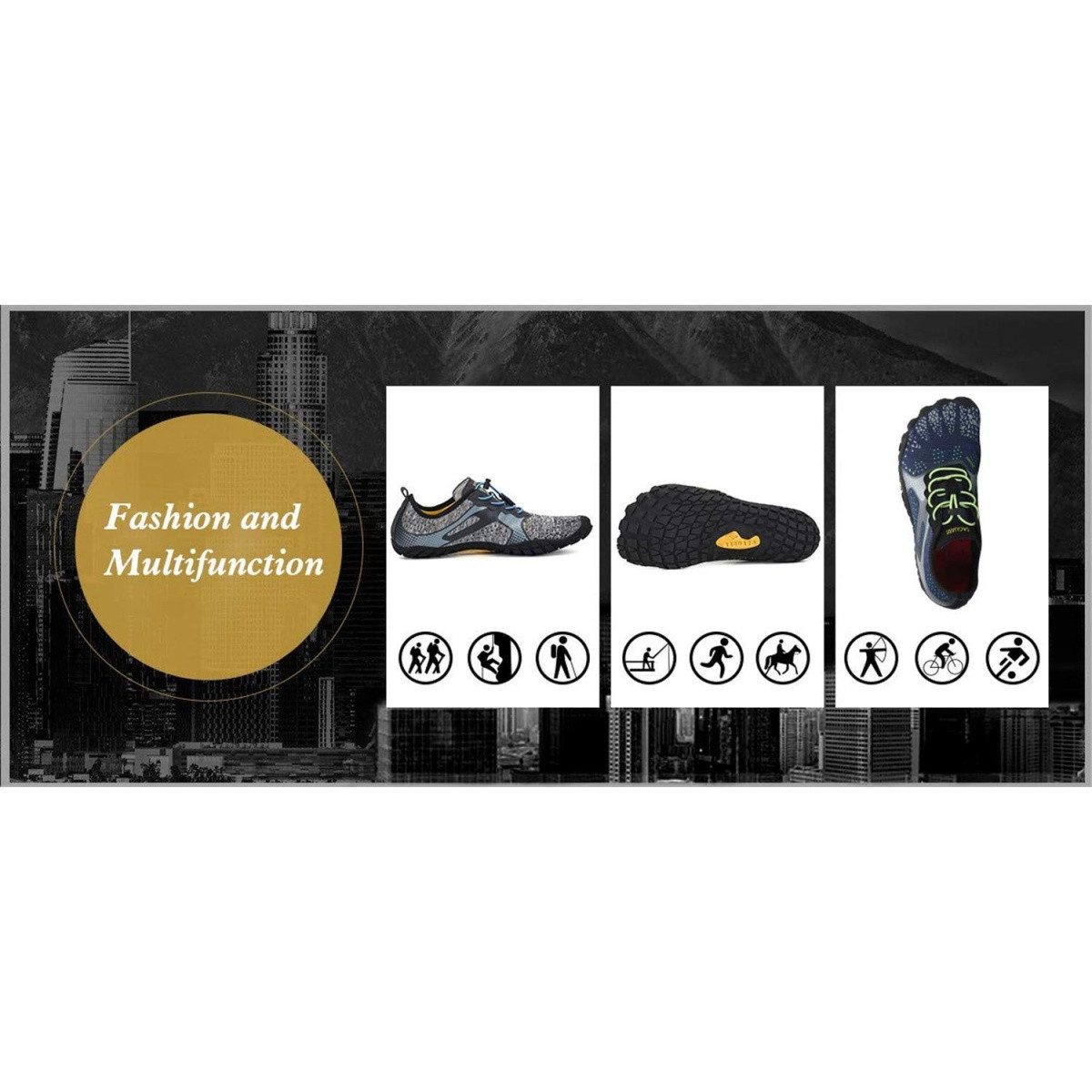 SAGUARO Fast I (flexible Sohle, breite Zehenbox) grau Barfußschuh