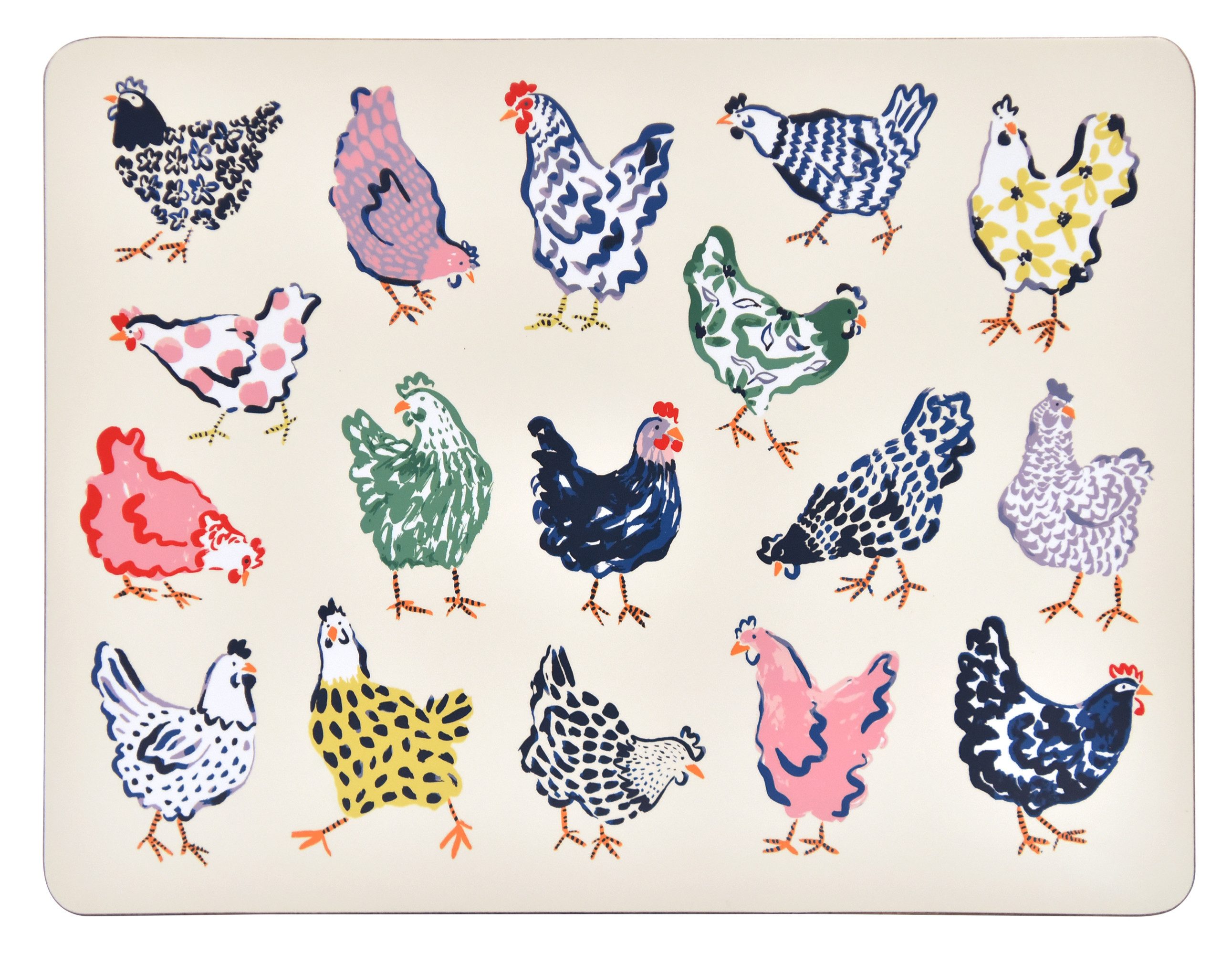 Ulster Weavers Platzset Chick Chicken, (4-St., 4-teilig), Tischset Korkunterseite hitzebeständig abwaschbar ca.21x29x0,5cm
