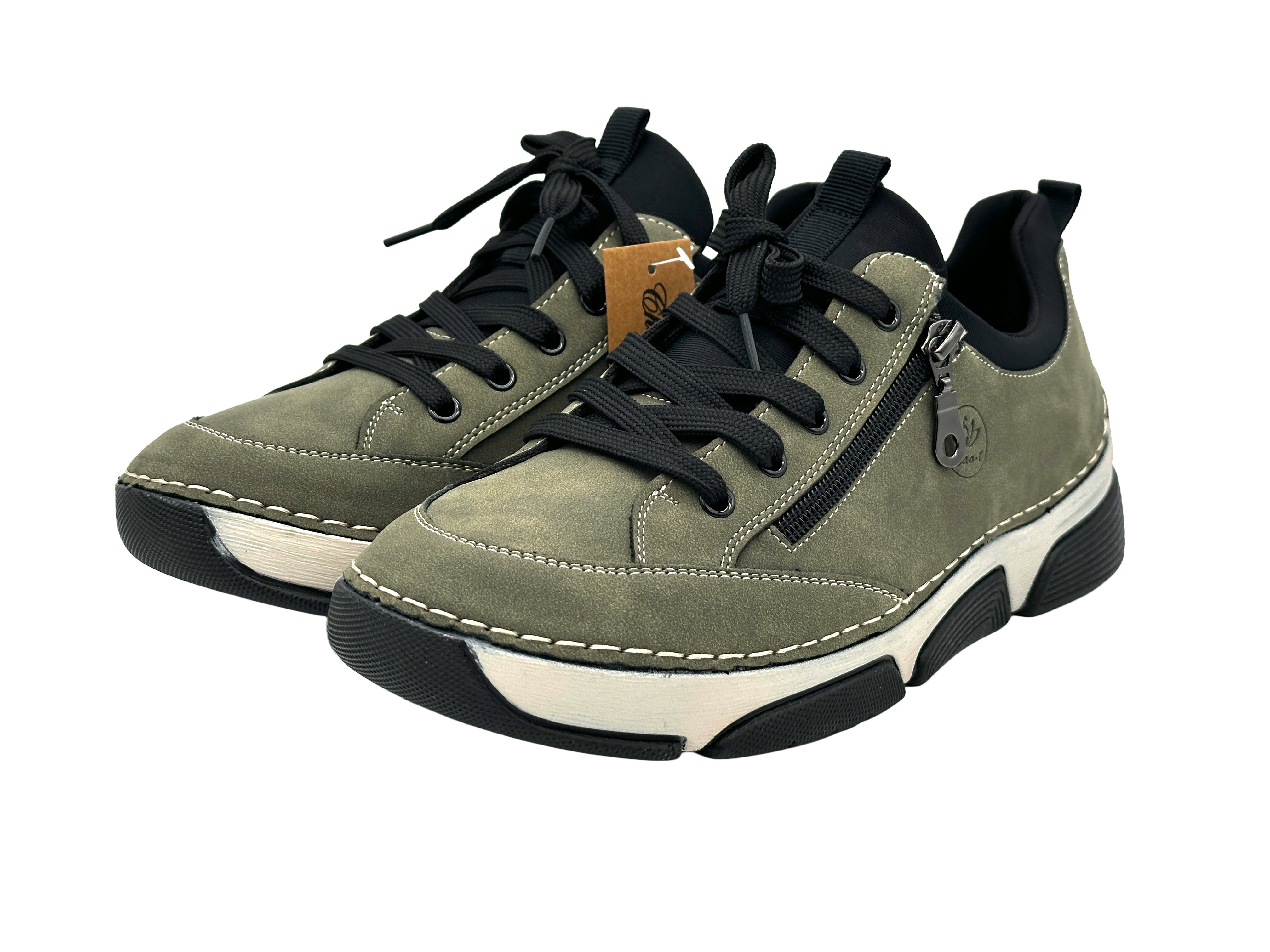 Nowaland Bequeme Damen Freizeitschuhe mit Zierreißverschluss und Schnürung Slipper Komfortschuhe mit flexiblem Laufsohlen-Design