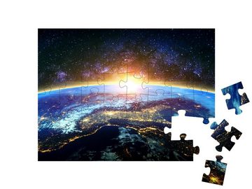 puzzleYOU Puzzle Lichter auf der Erde, 48 Puzzleteile, puzzleYOU-Kollektionen Weltraum, Universum