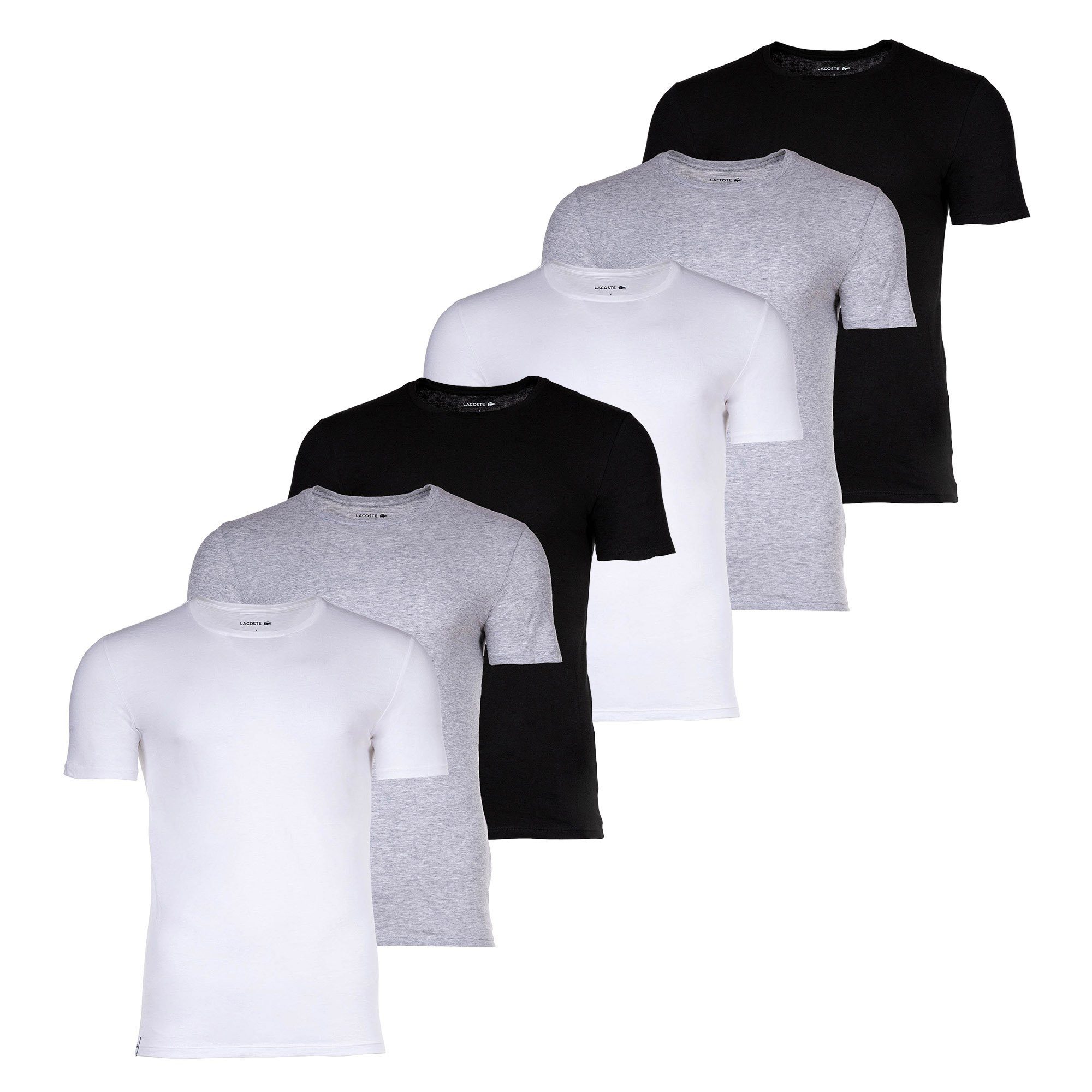 Lacoste T-Shirt Herren T-Shirt 6er Pack Baumwolle (Packung, 6er Pack)