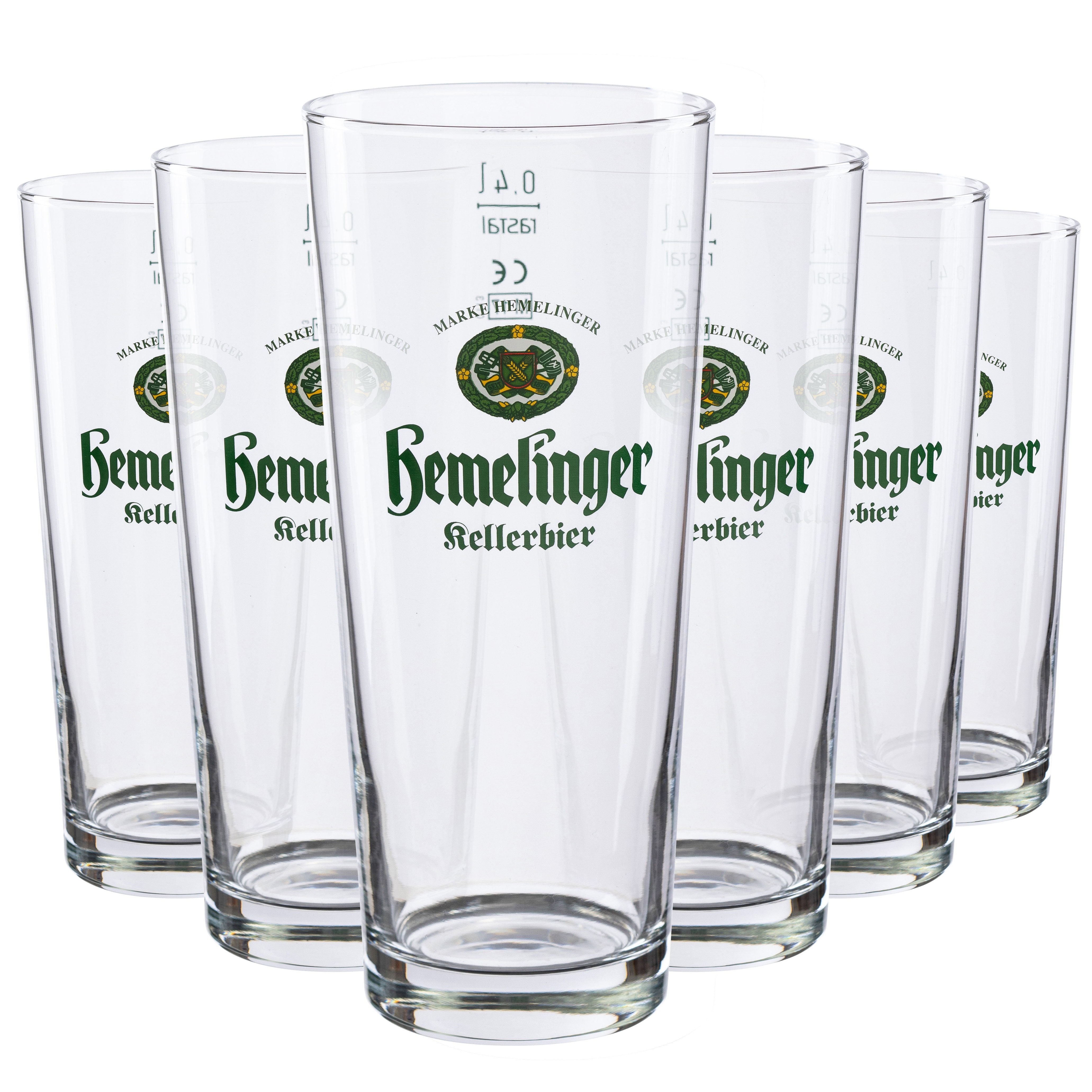 Whiskyglas 6x Hemelinger Kellerbier 0,4l Becher Frankonia geeicht