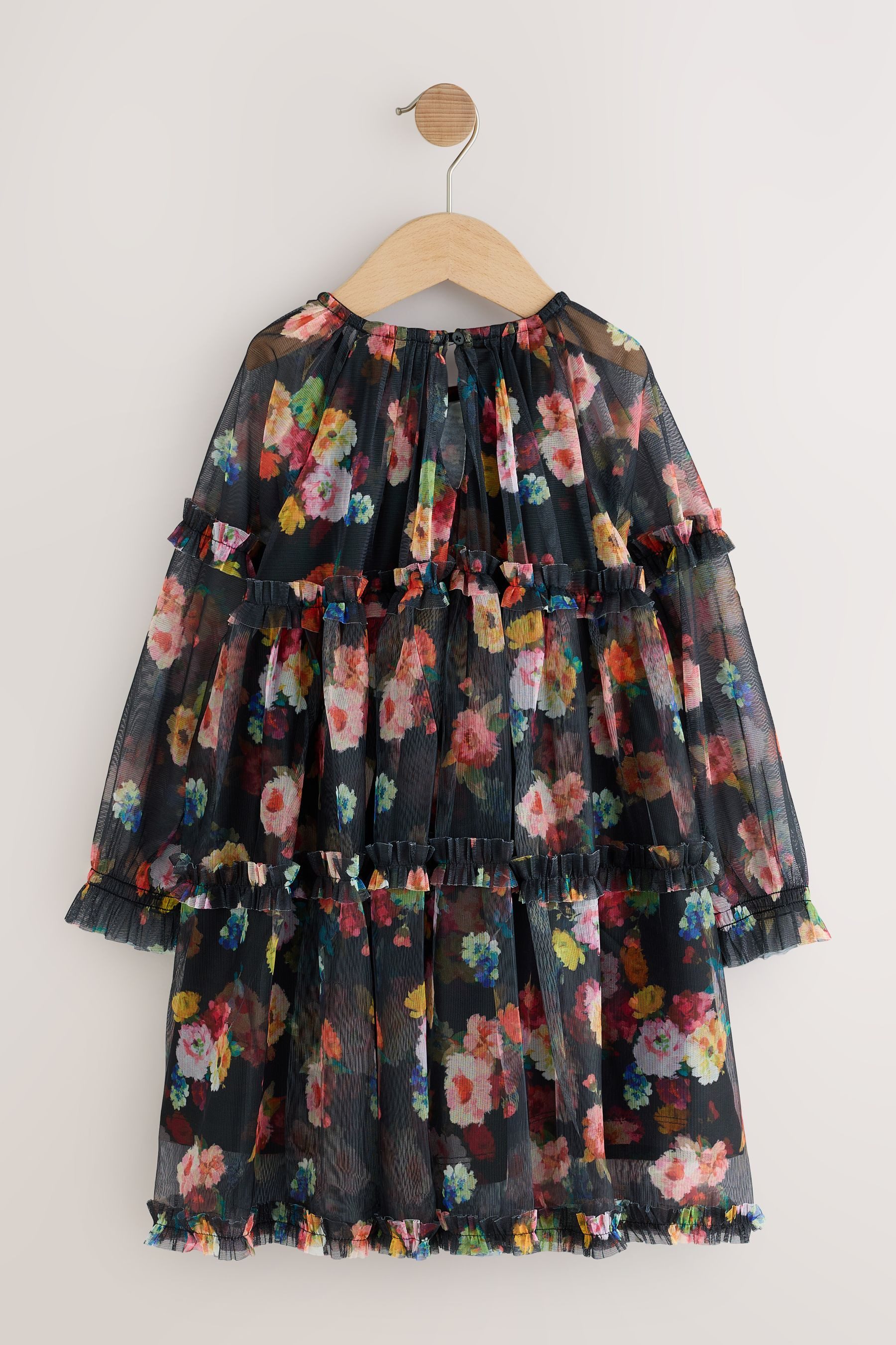 Next Tüllkleid Langärmeliges Mesh-Kleid (1-tlg)