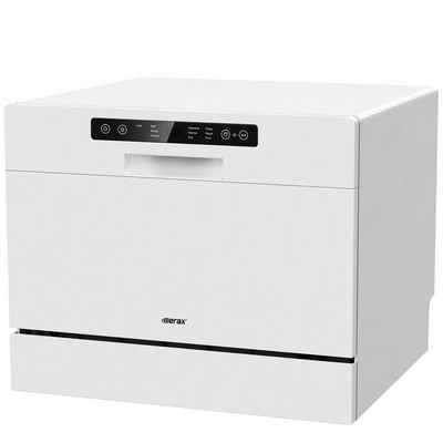 Merax Tischgeschirrspüler, WQP6-8411(S), 7,5 l, 6 Maßgedecke, mini Spülmaschine, LED Display, Startzeitvorwahl, freistehend