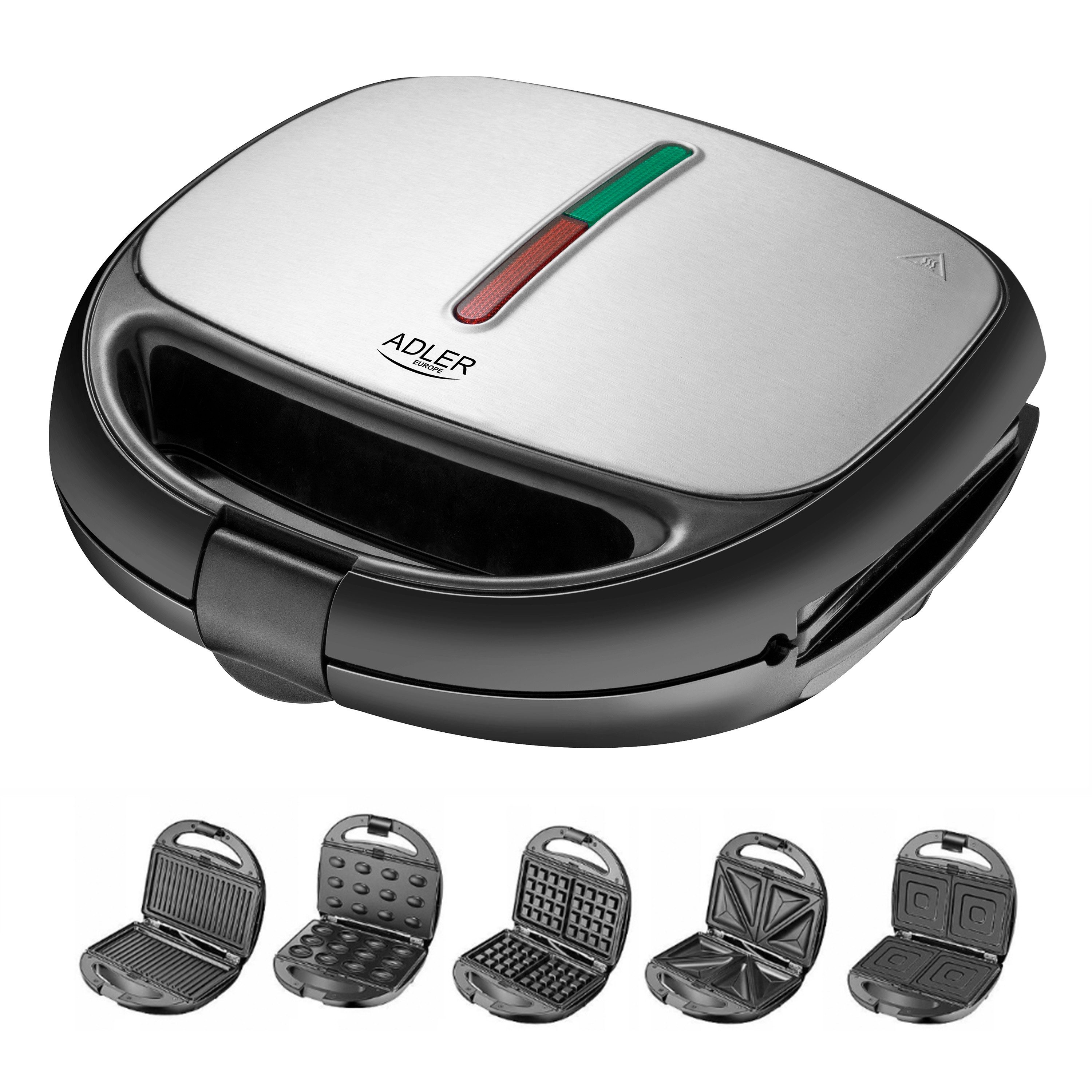 Adler 3-in-1-Kombi-Waffeleisen Adler Multifunktions-Toaster 5in1 Waffeleisen 1200W AD_3040, 1200 W – Bild 2 von 5