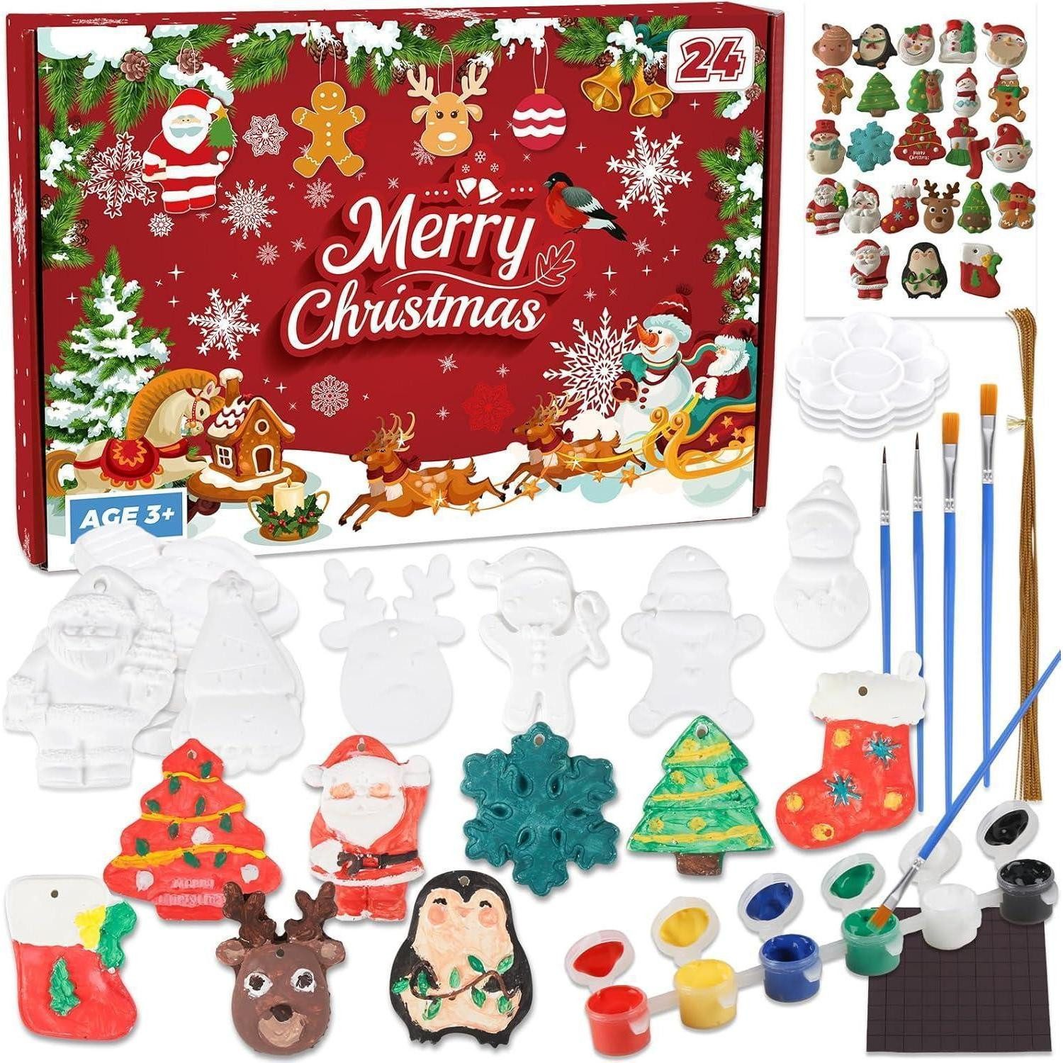 LuxusKollektion DIY-Adventskalender Adventskalender 2026 Kinder Mädchen Malen 24 Stück Weihnachtsthema