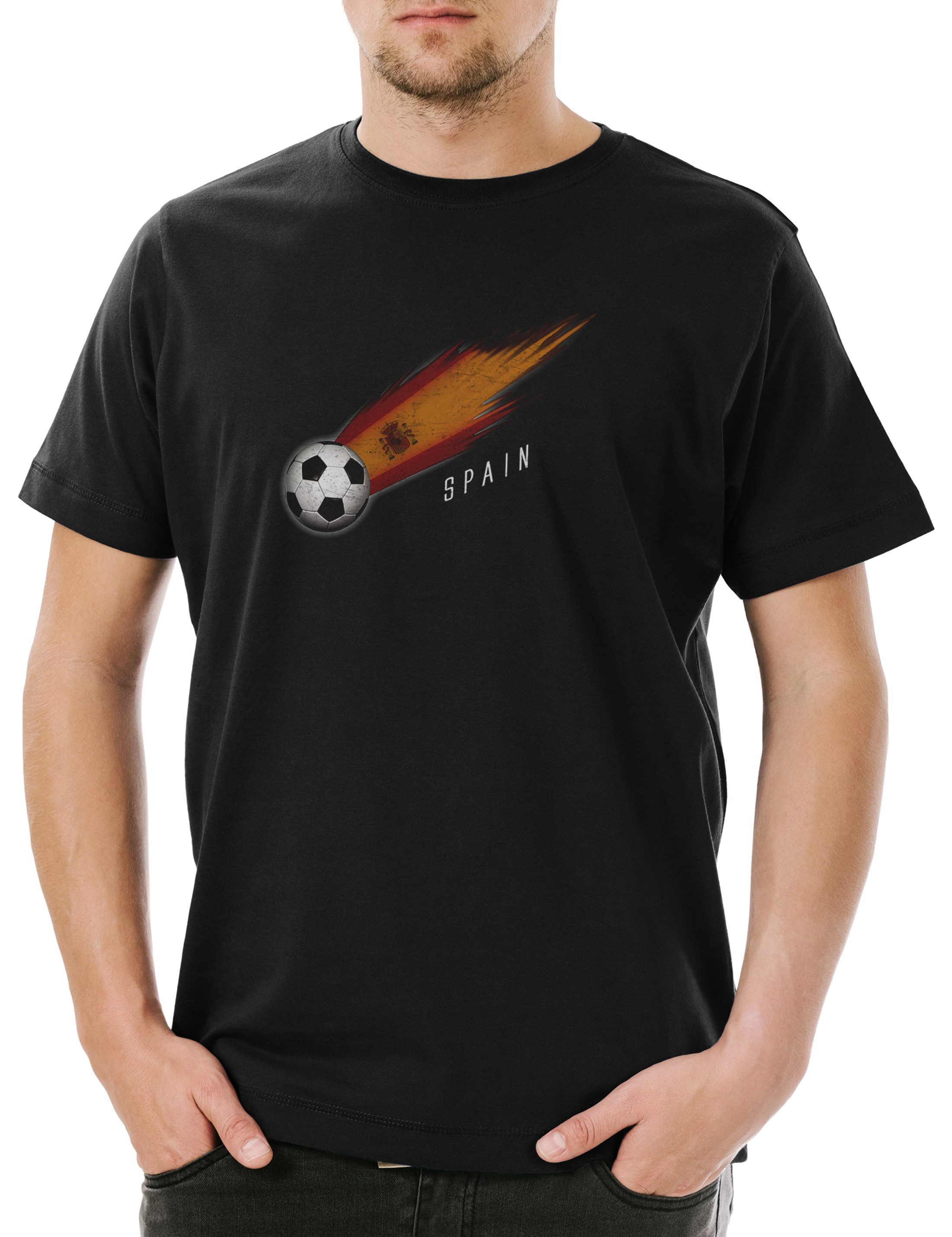 Print-Shirt Spain Football Comet I Herren T-Shirt Spanien Fahne Spanisch Spanische